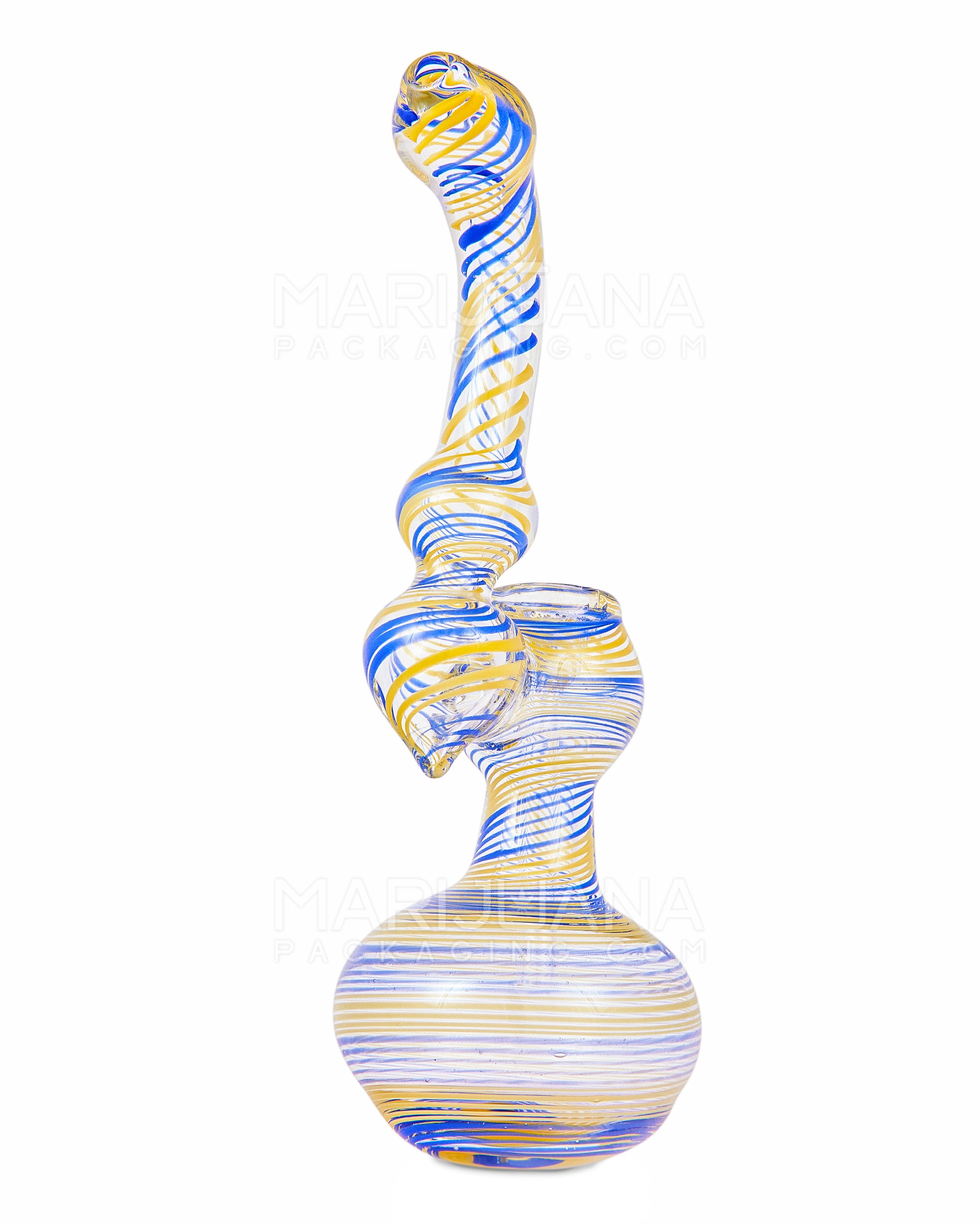 Flat Mouth Spiral Bubbler | 8.5in Tall - Glass - Assorted - 3