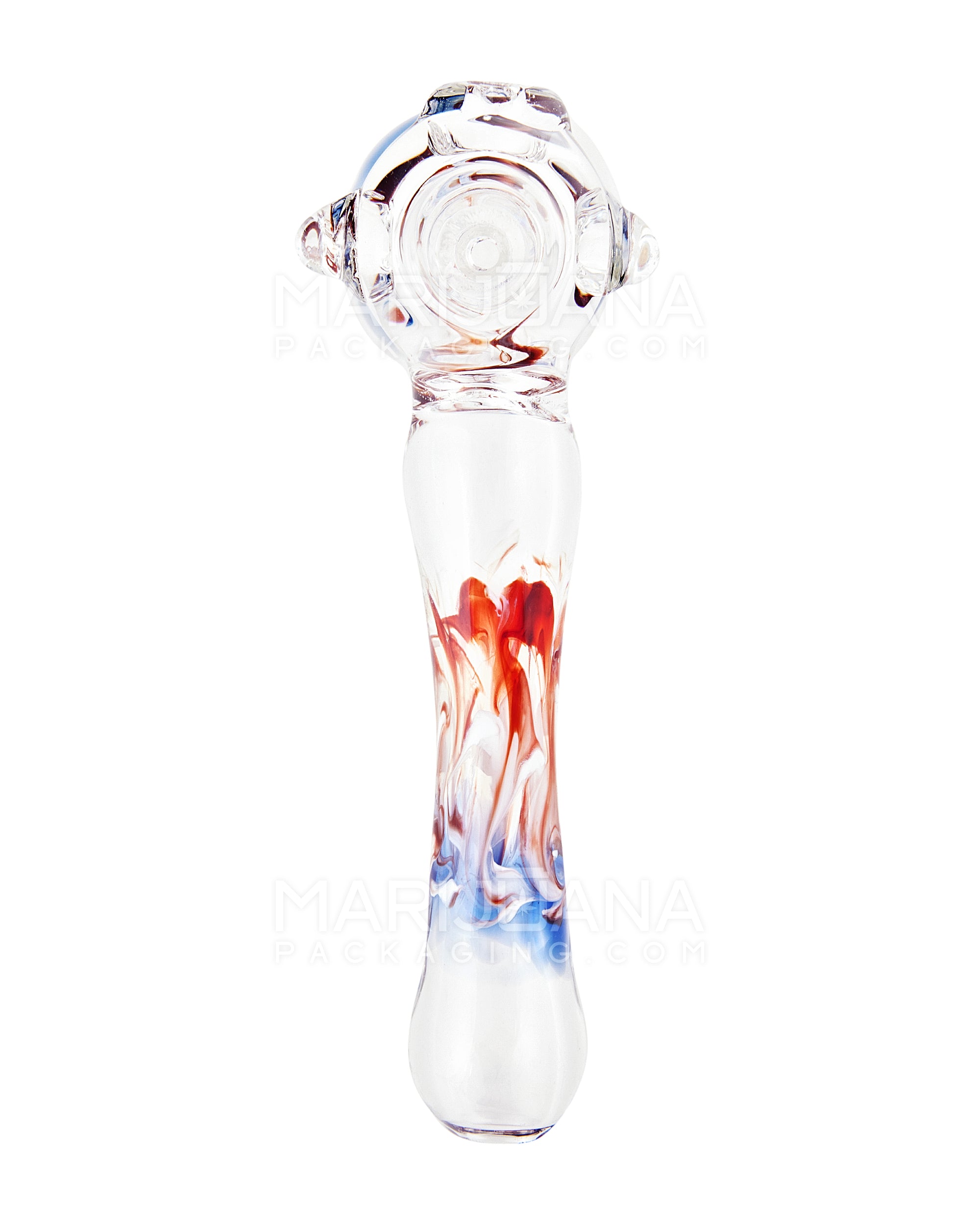Sidecar Swirl Hammer Bubbler w/ Triple Knockers | 6in Long - Glass - Assorted