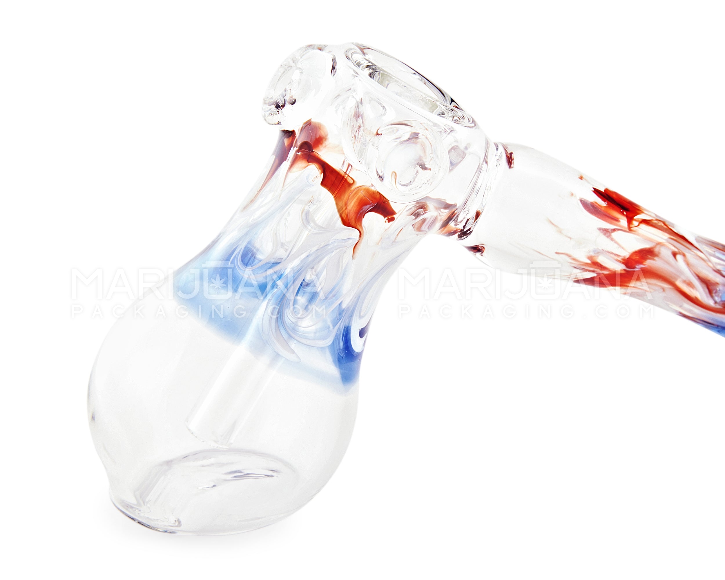 Sidecar Swirl Hammer Bubbler w/ Triple Knockers | 6in Long - Glass - Assorted