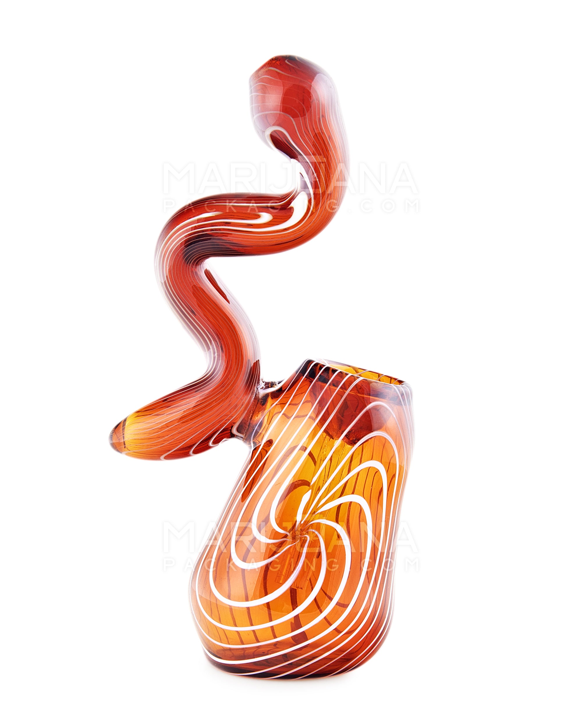Flat Mouth Spiral Art Bubbler | 5.5in Long - Glass - Assorted