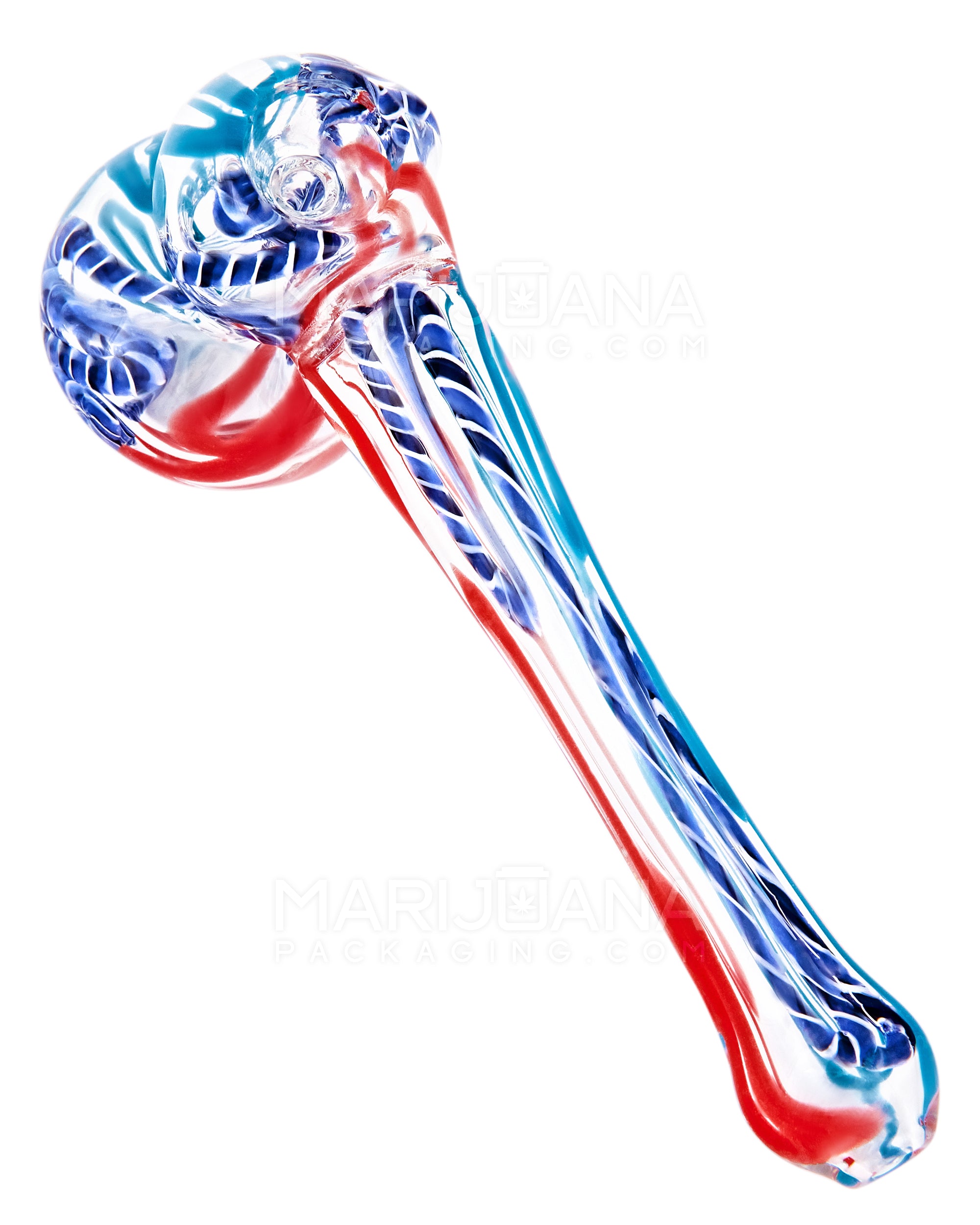 Ribboned & Swirl Hammer Bubbler | 4in Long - Glass - Assorted - 1