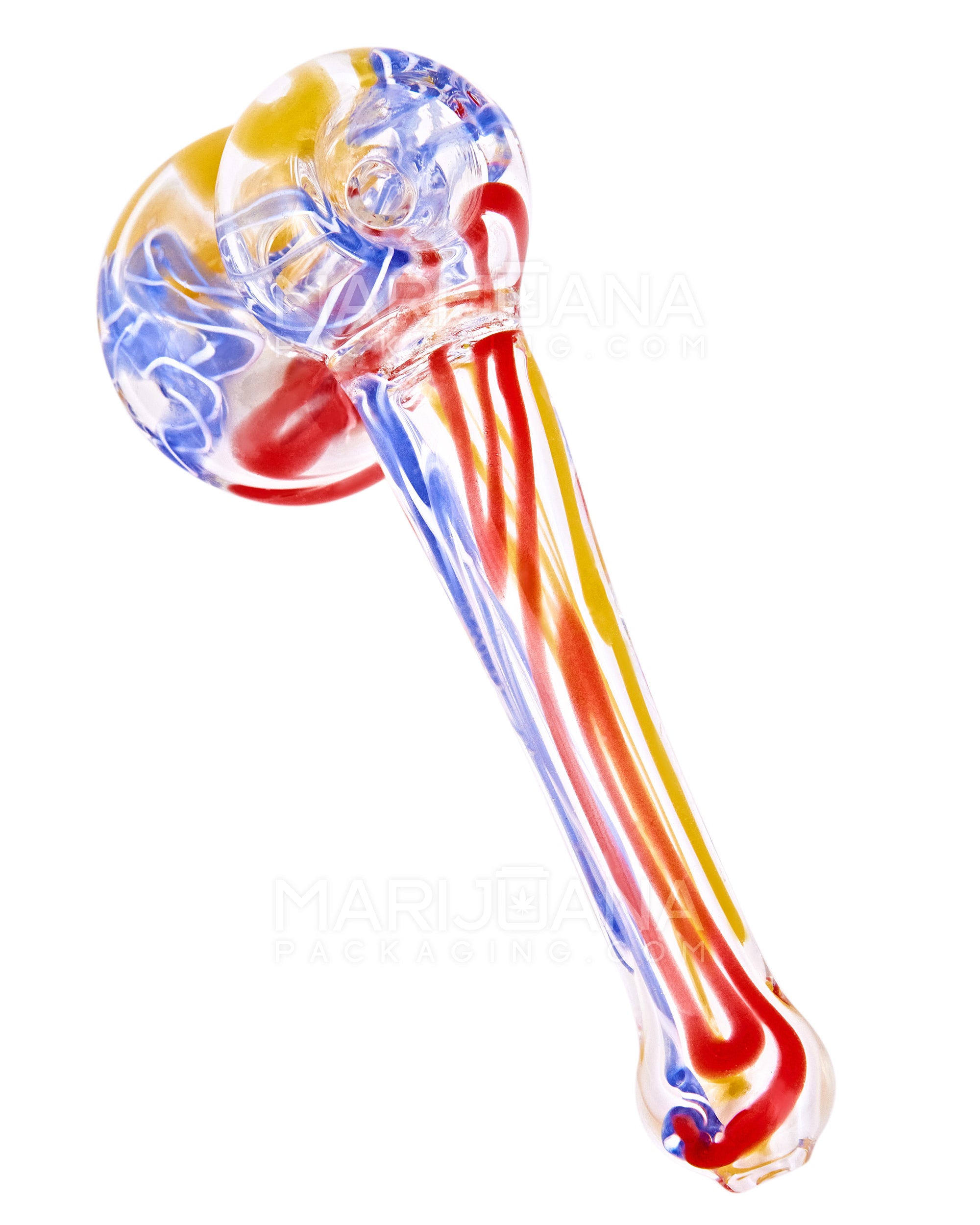 Ribboned & Swirl Hammer Bubbler | 4in Long - Glass - Assorted - 9
