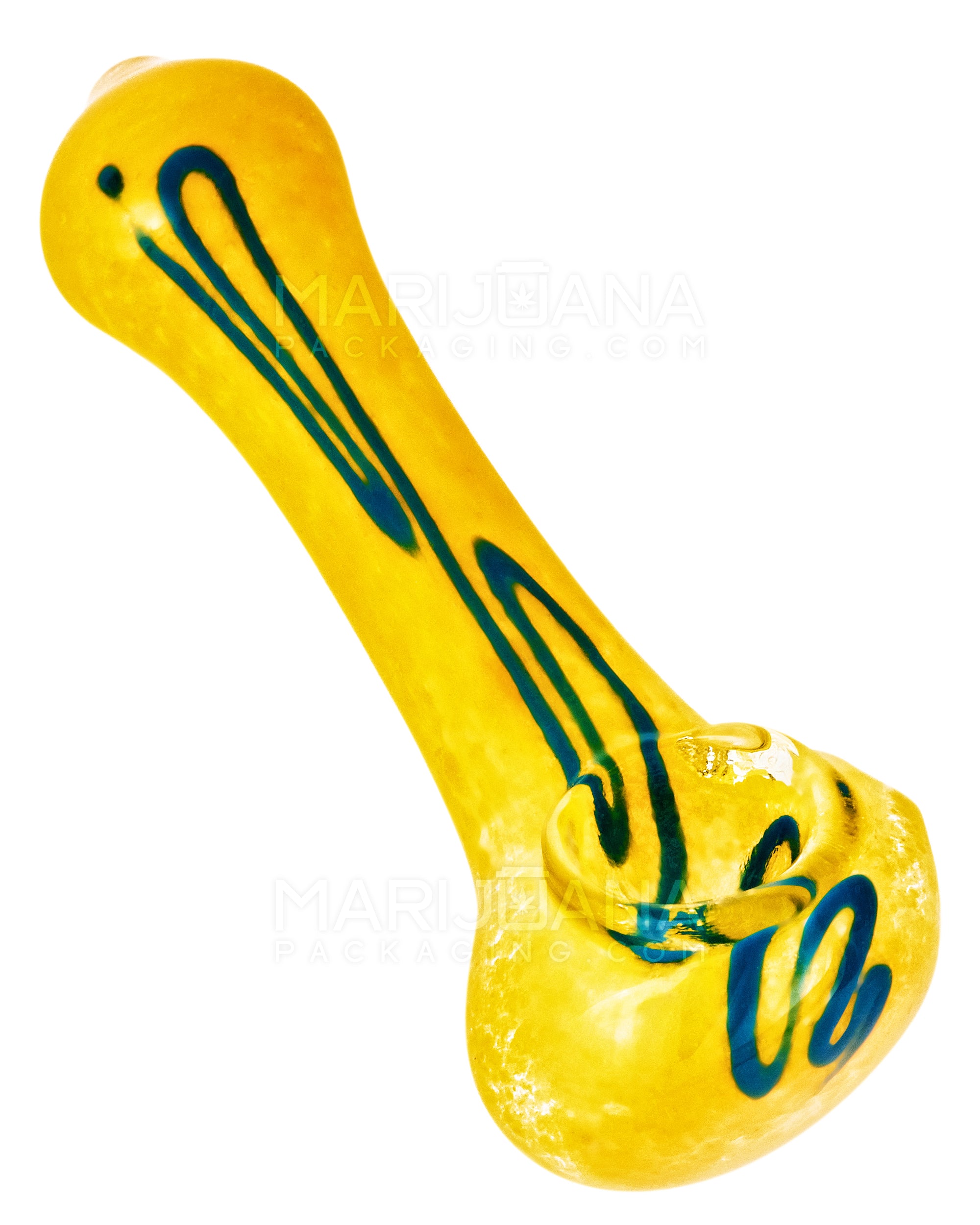 Frit & Swirl Spoon Hand Pipe | 4in Long - Glass - Assorted - 1
