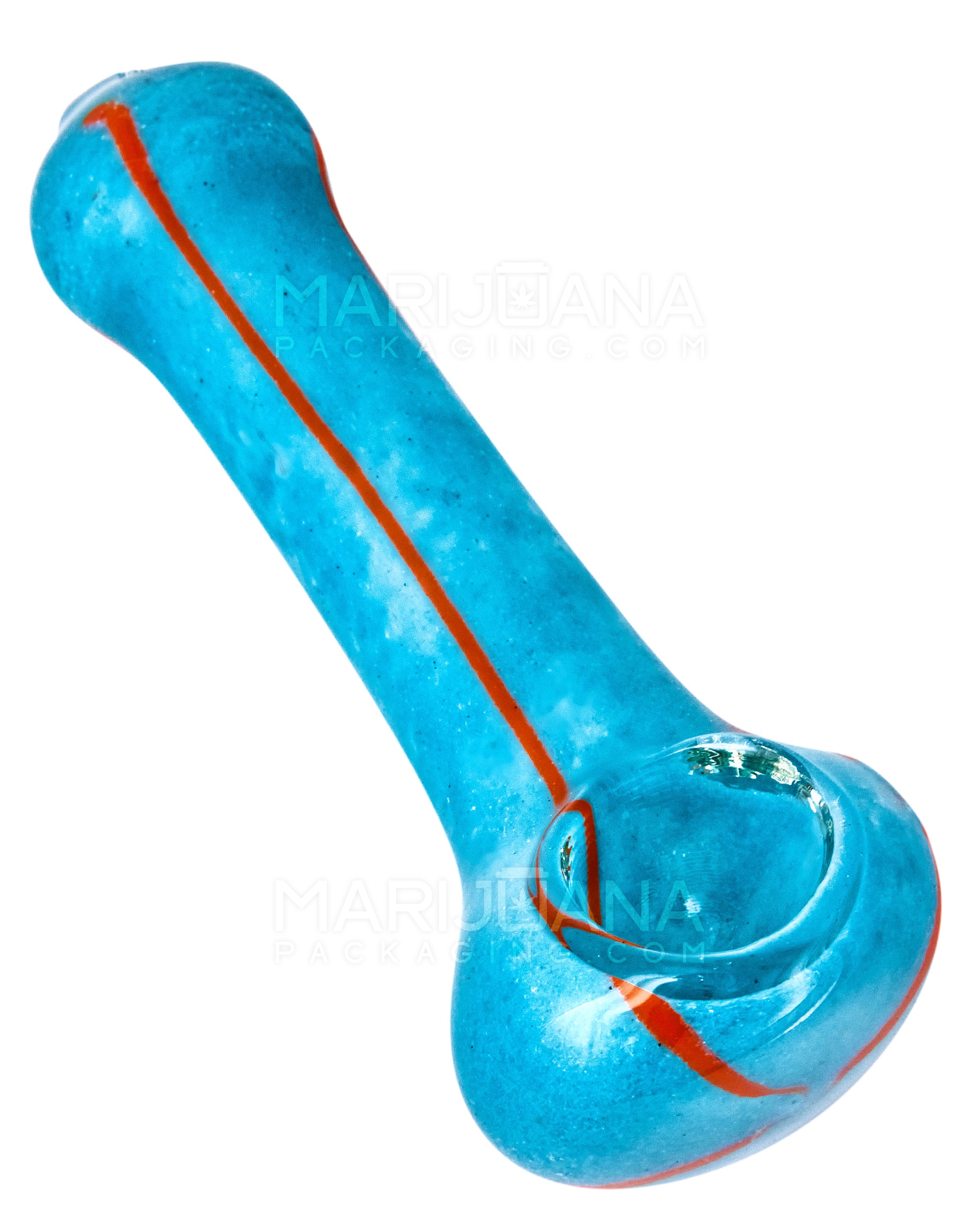 Frit & Swirl Spoon Hand Pipe | 4in Long - Glass - Assorted - 6