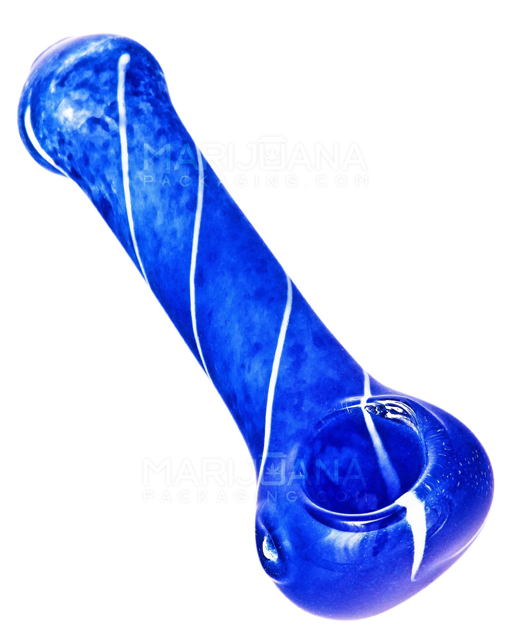 Frit & Swirl Spoon Hand Pipe | 4in Long - Glass - Assorted - 7
