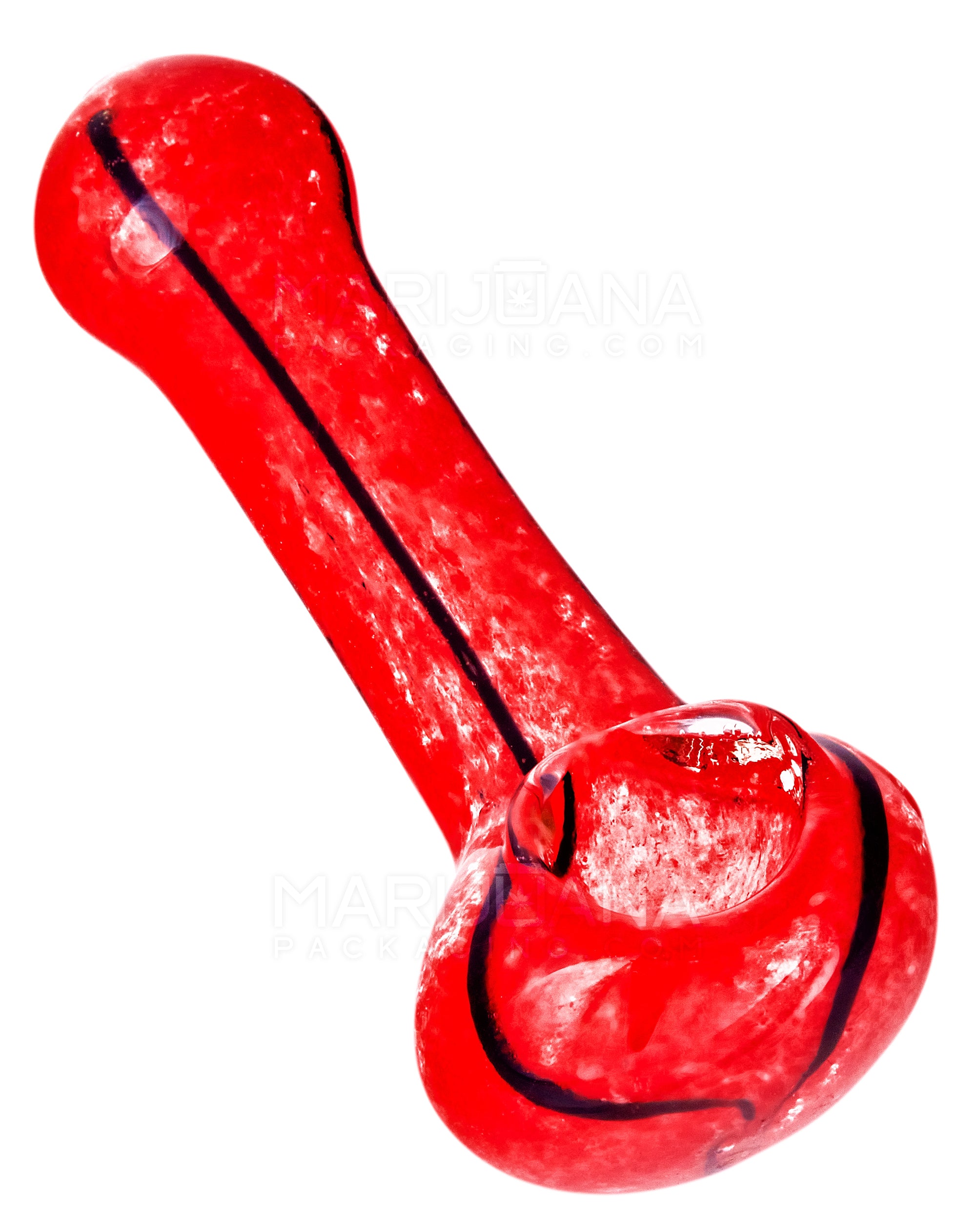 Frit & Swirl Spoon Hand Pipe | 4in Long - Glass - Assorted - 9