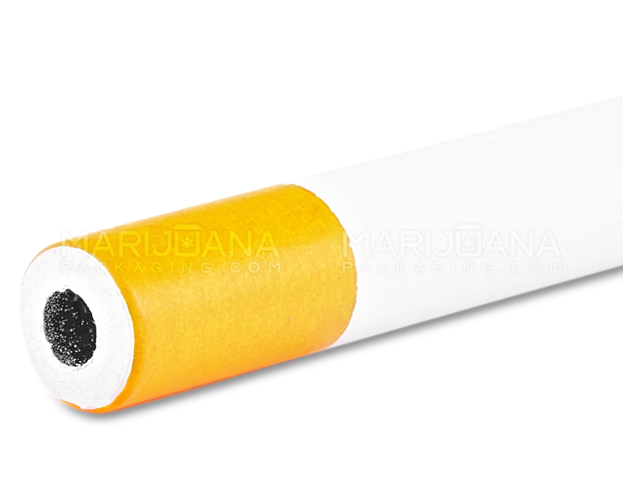 Cigarette Chillum Hand Pipe | 2.5in Long - Metal - Orange & White - 6