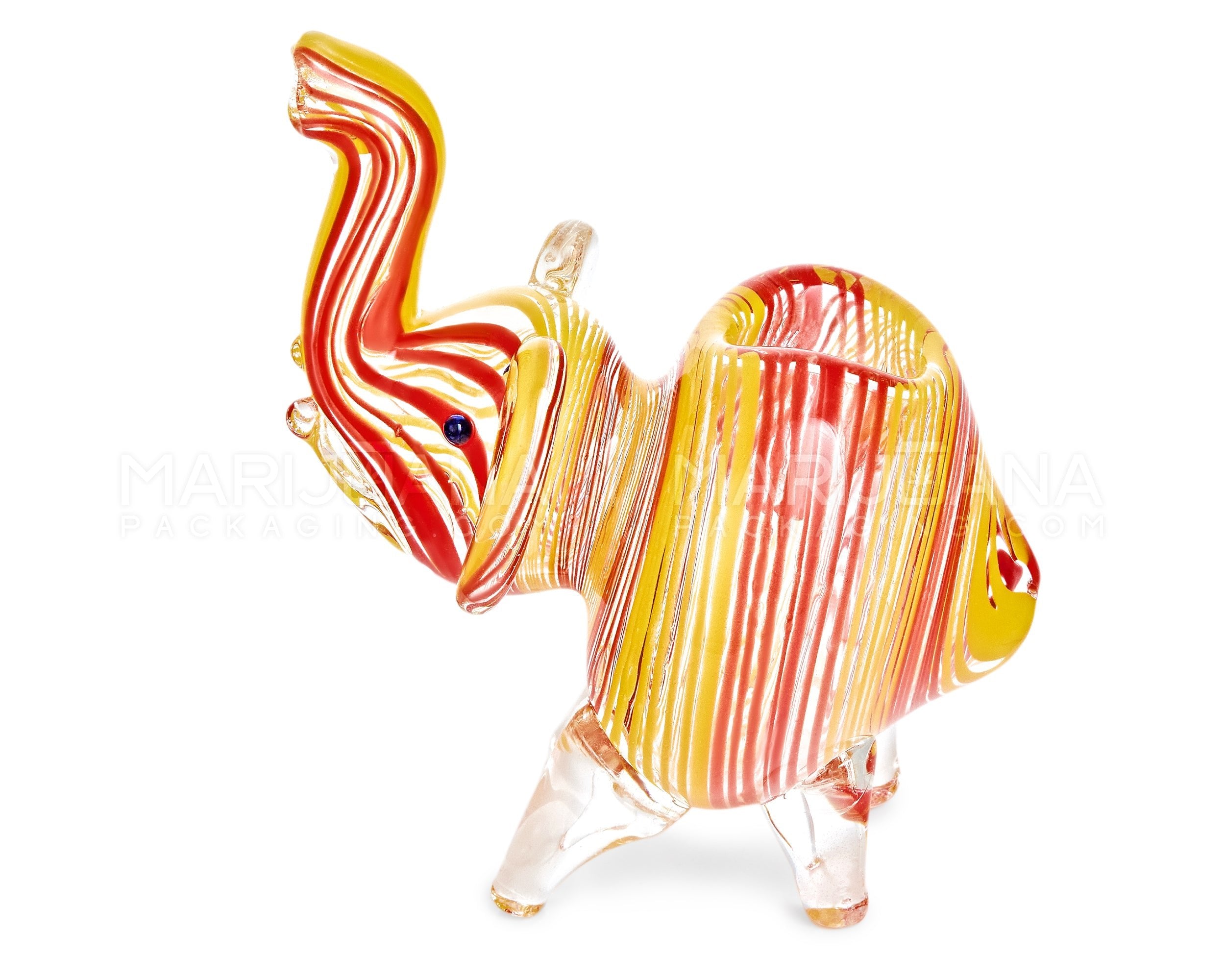 Swirl or Frit Elephant Hand Pipe | 3.5in Long - Glass - Assorted - 10