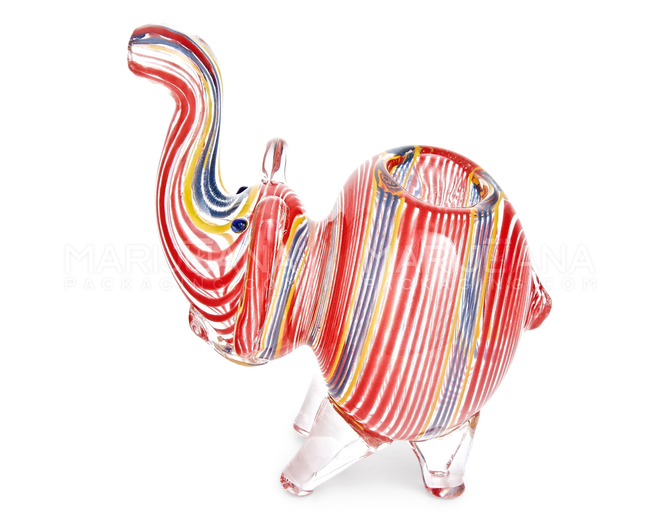 Swirl or Frit Elephant Hand Pipe | 3.5in Long - Glass - Assorted - 11
