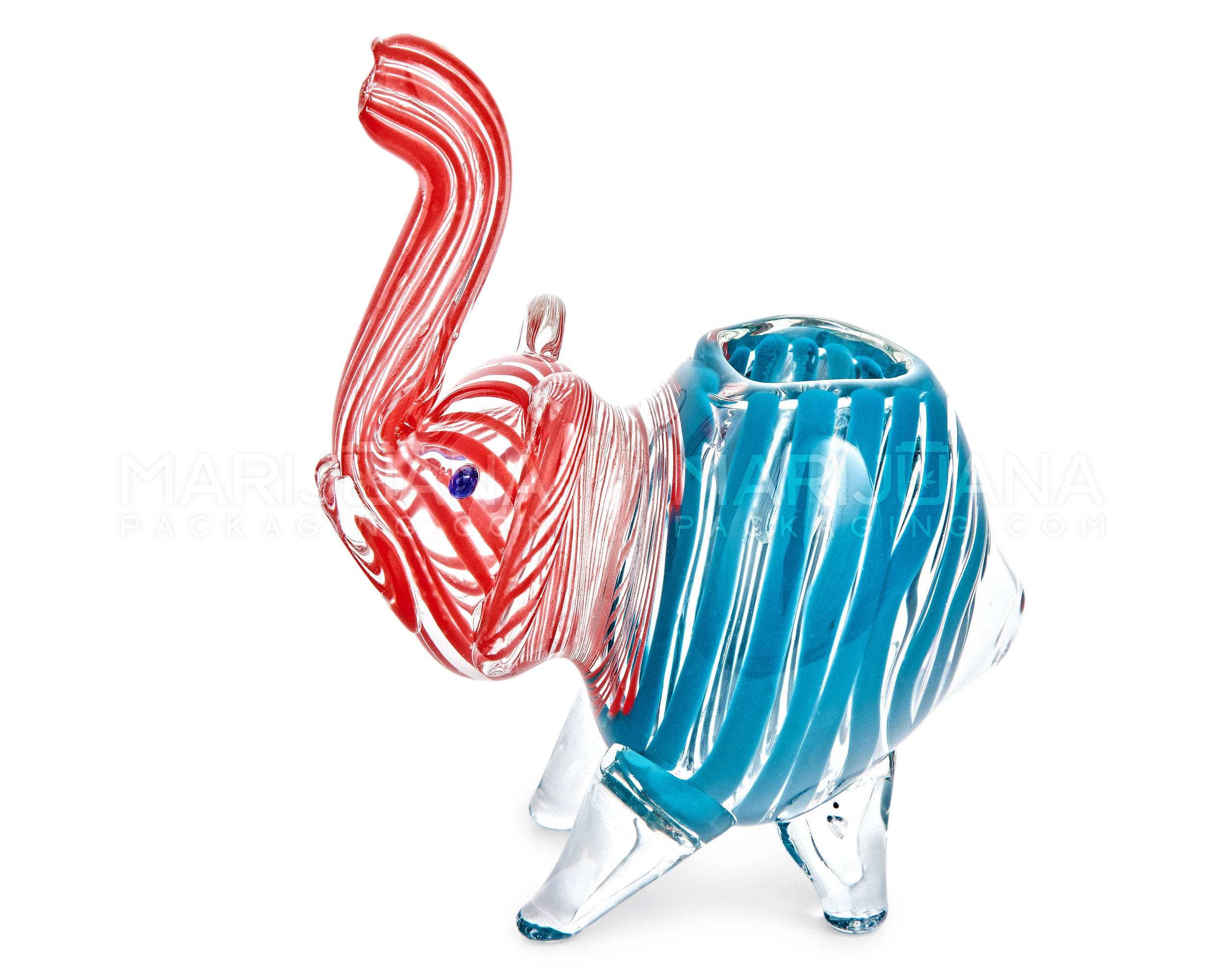 Swirl or Frit Elephant Hand Pipe | 3.5in Long - Glass - Assorted - 1