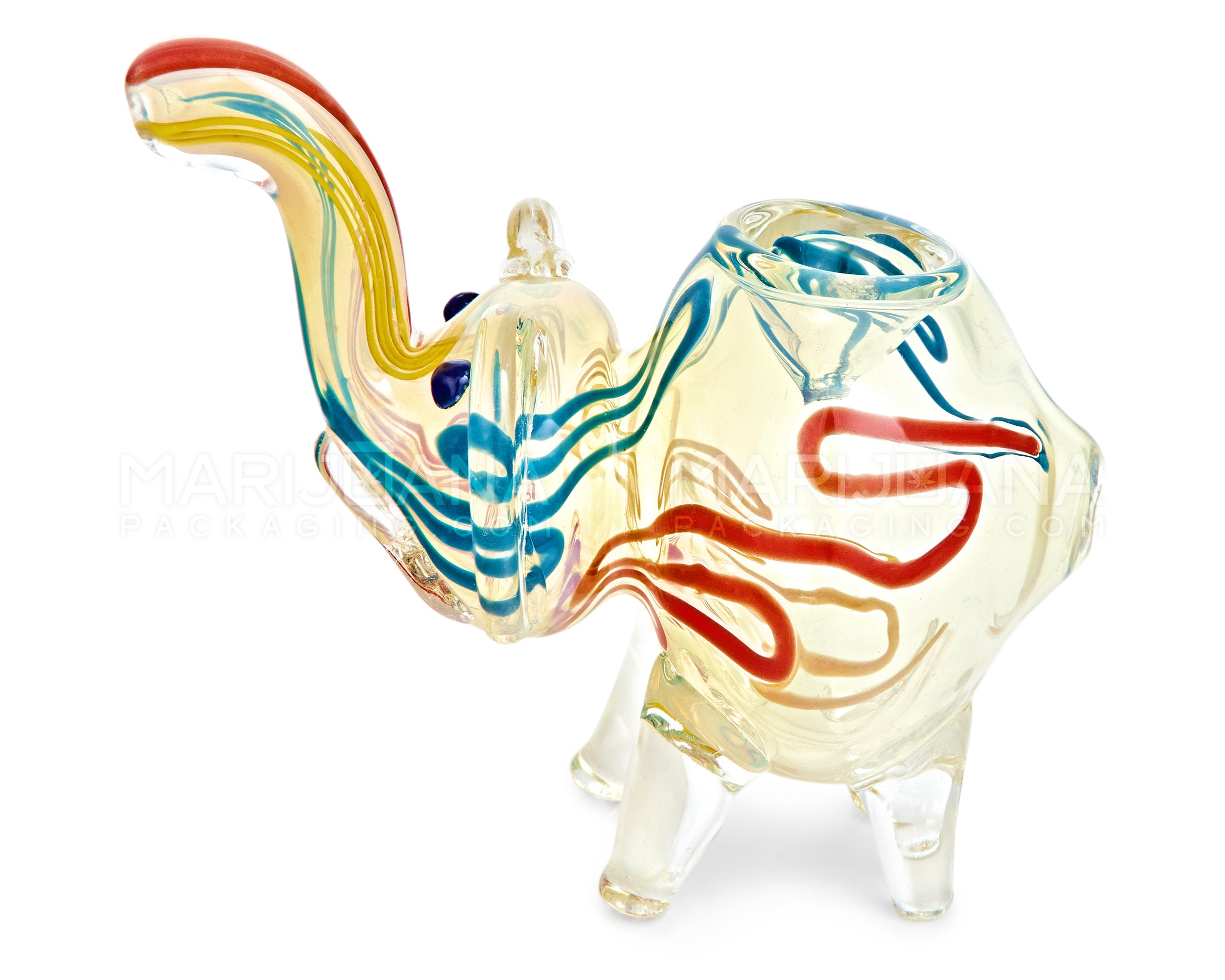Swirl or Frit Elephant Hand Pipe | 3.5in Long - Glass - Assorted - 8