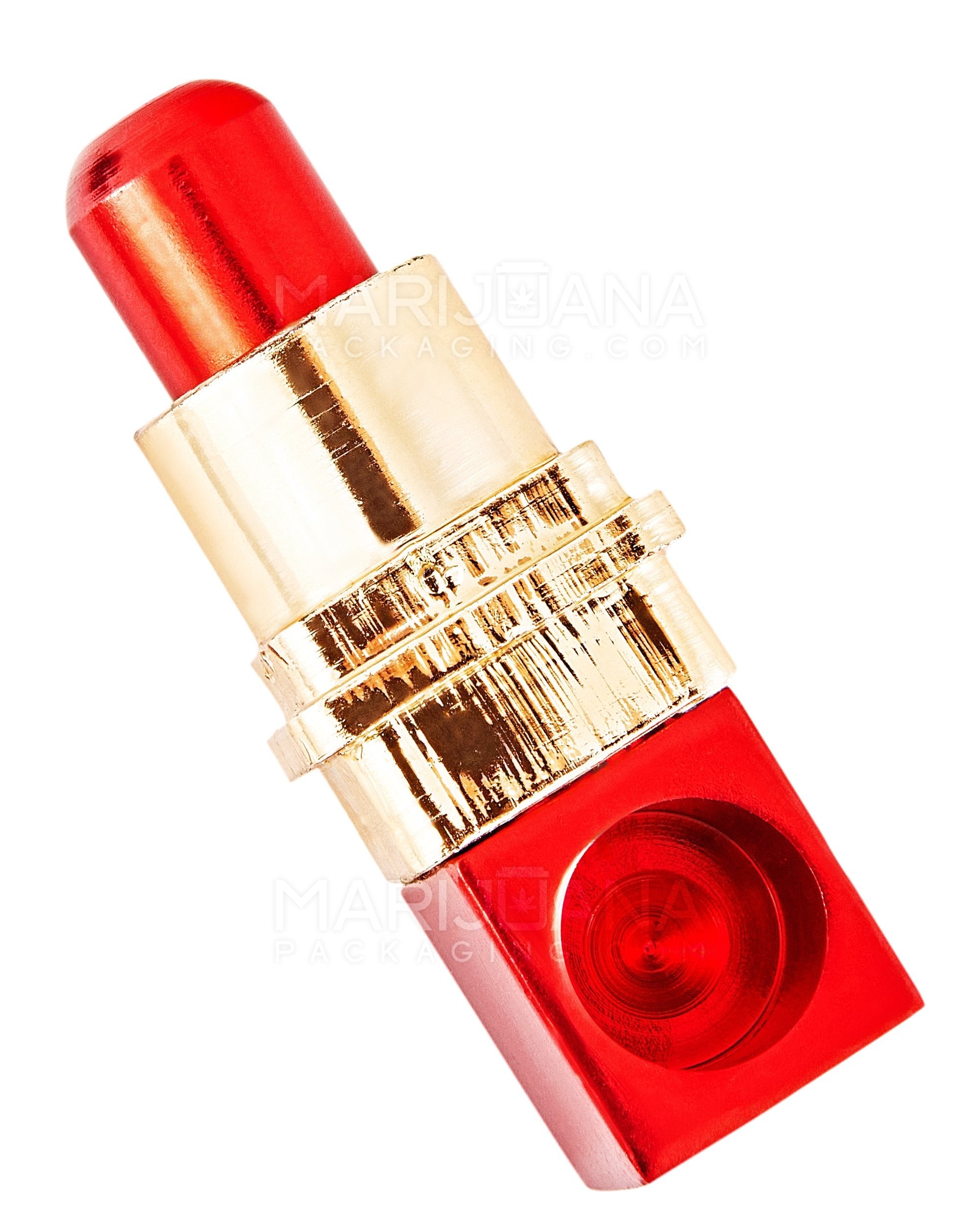 Lipstick Rectangular Spoon Hand Pipe | 2.5in Long - Metal - Assorted - 2