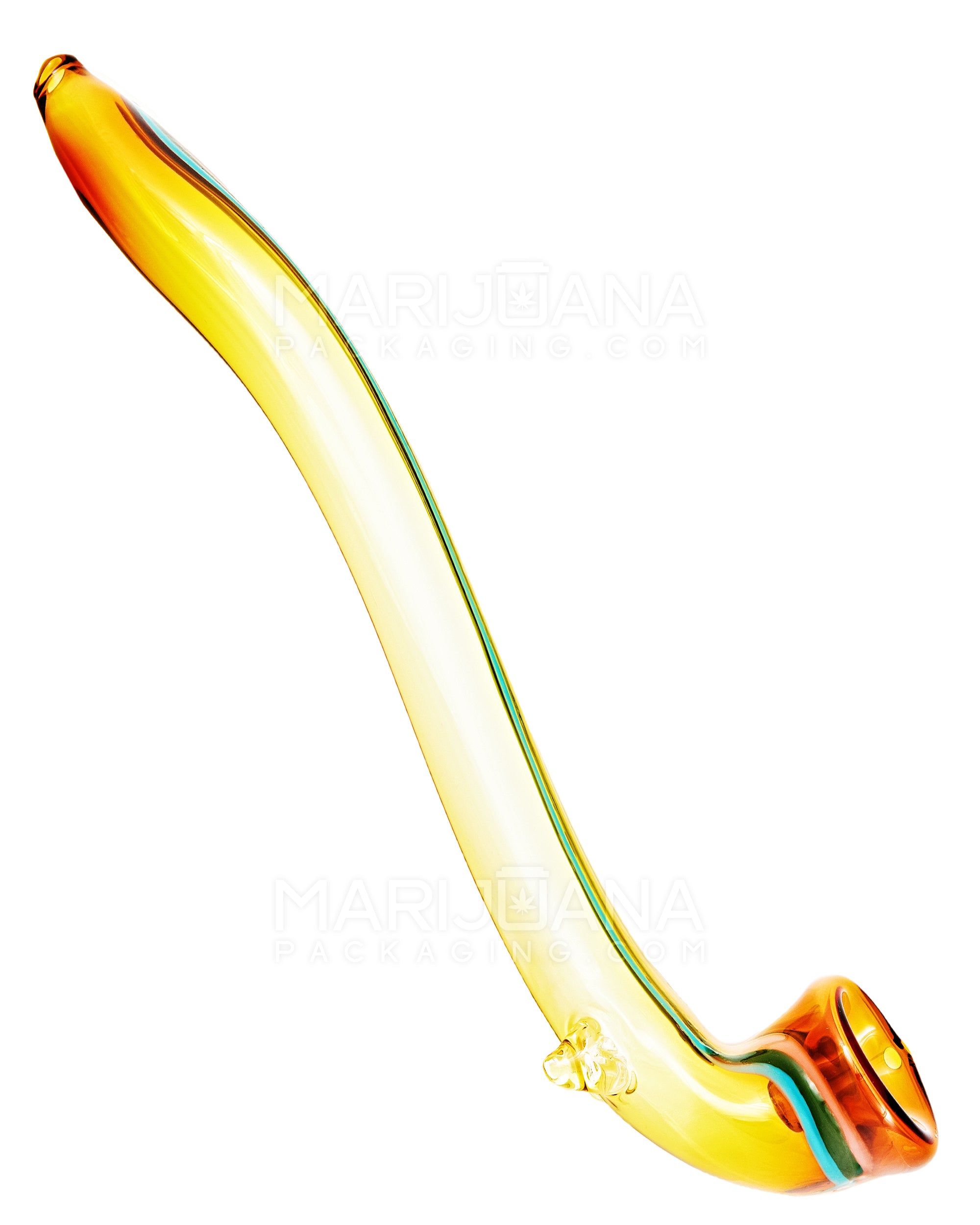 USA Glass | Striped Giant Sherlock Pipe | 15in Long - Glass - Assorted - 7