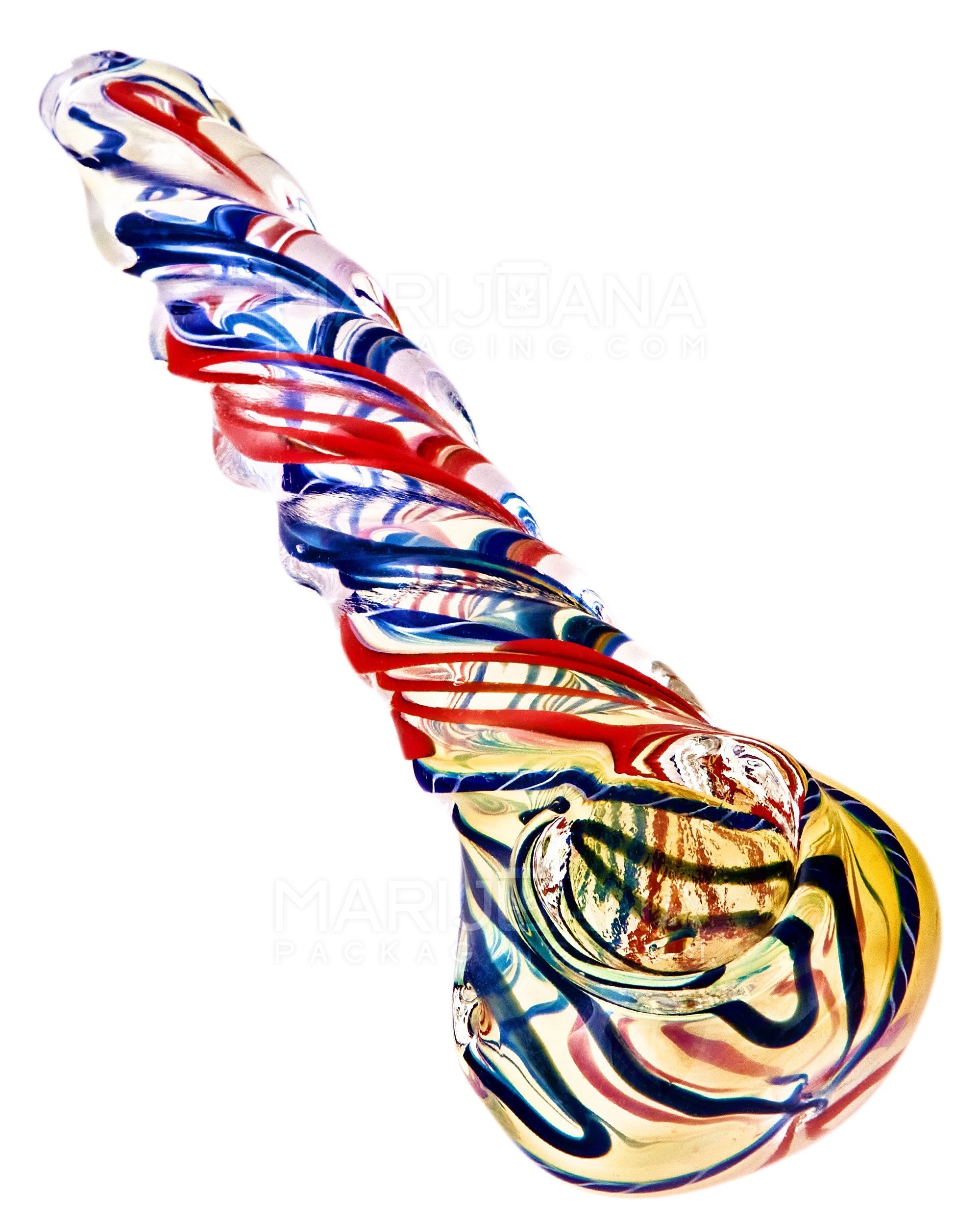 Spiral & Gold Fumed Twist Hand Pipe | 5in Long - Glass - Assorted - 1