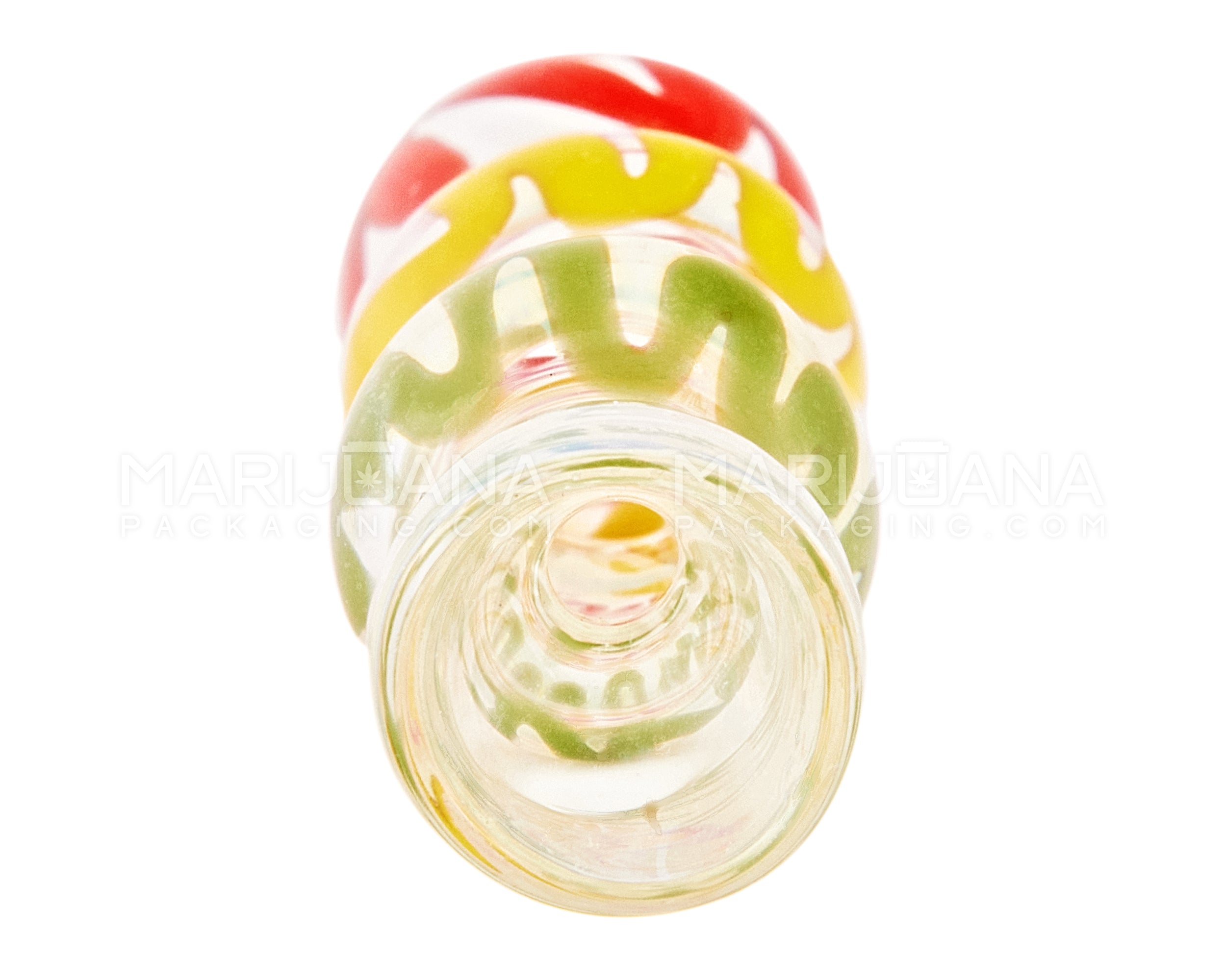 Swirl Ringed Chillum Hand Pipe | 3in Long - Glass - Assorted - 2