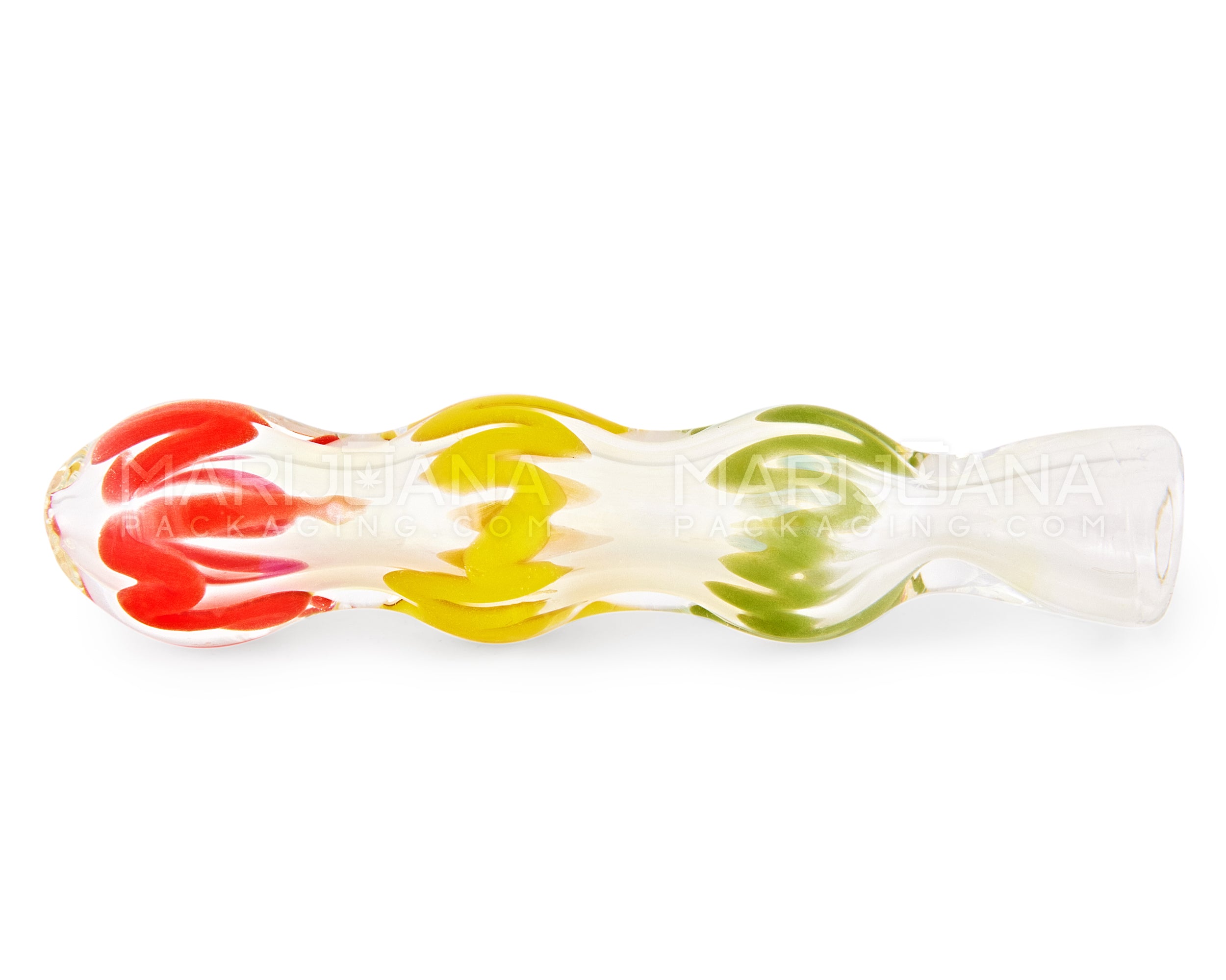 Swirl Ringed Chillum Hand Pipe | 3in Long - Glass - Assorted - 4