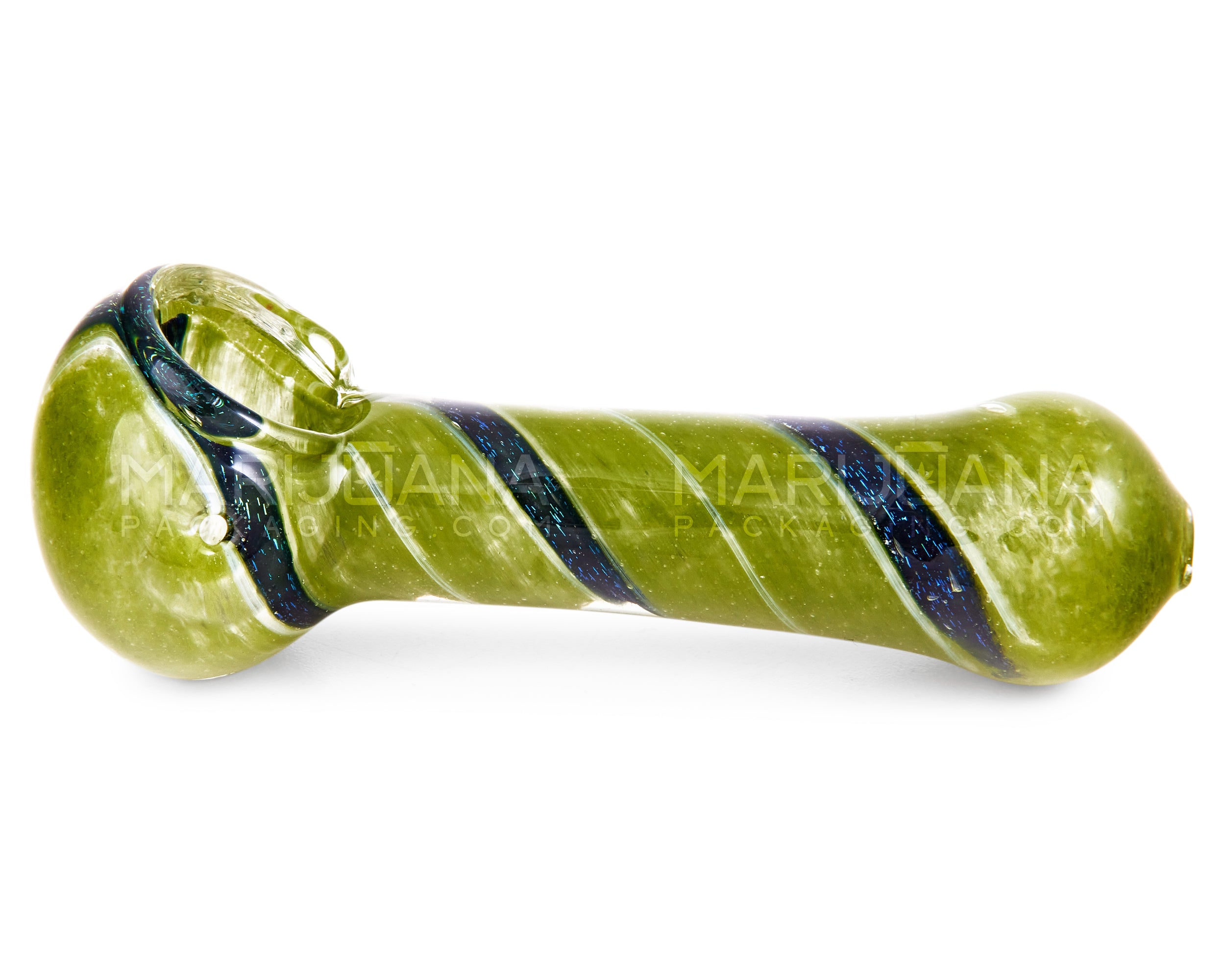 Dichroic Spiral Spoon Hand Pipe | 4.5in Long - Glass - Assorted - 5