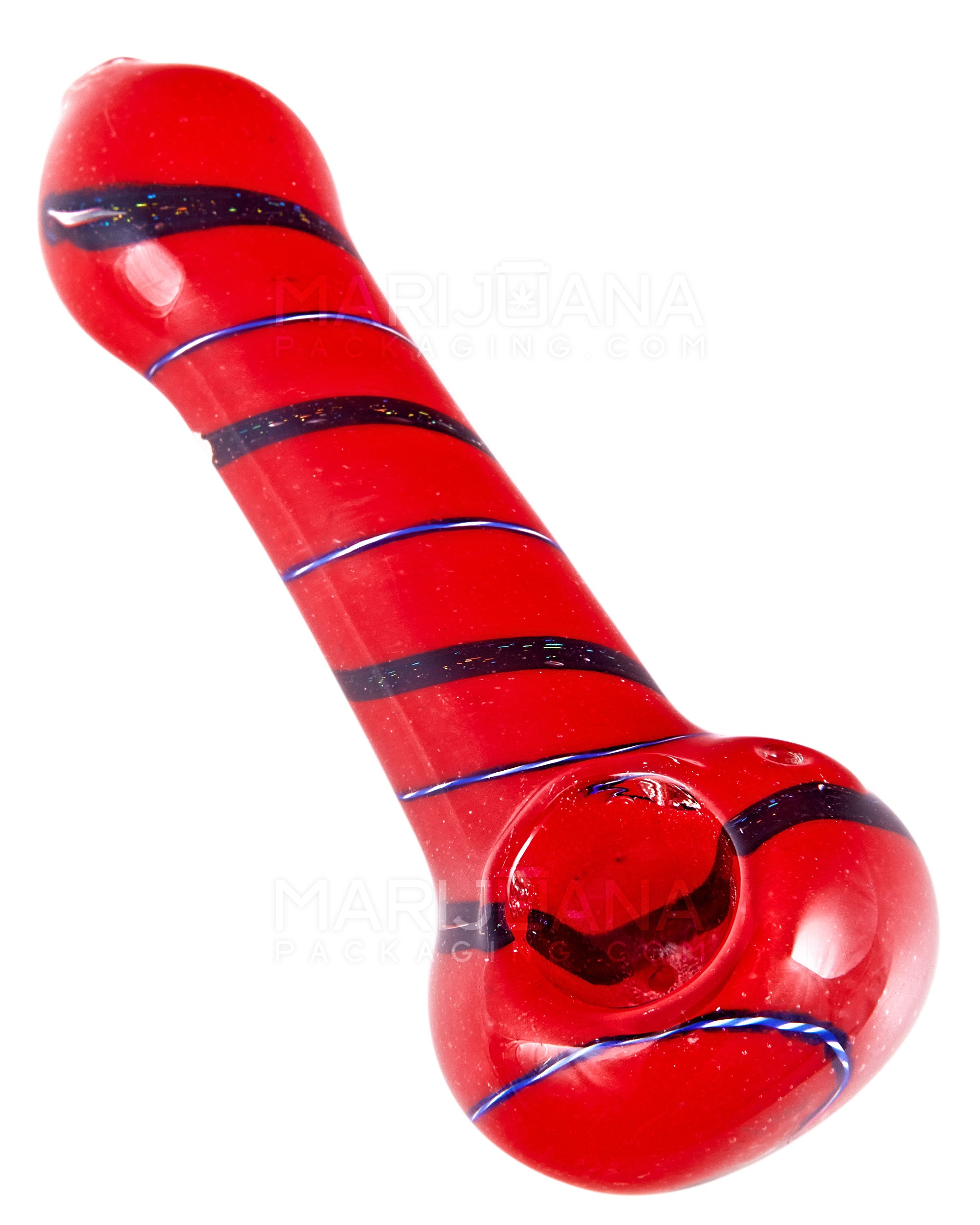 Dichroic Spiral Spoon Hand Pipe | 4.5in Long - Glass - Assorted - 8