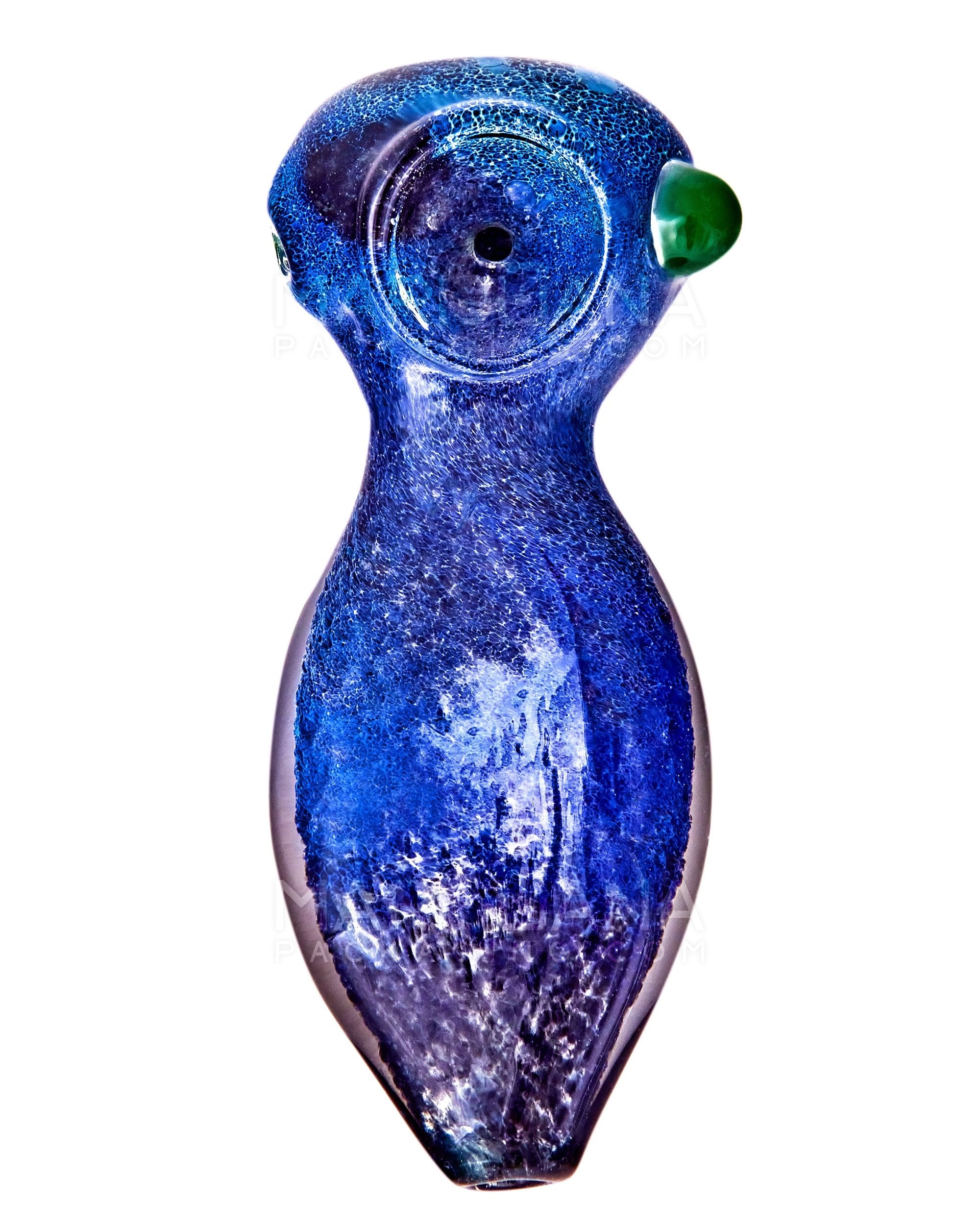 Frit Bulged Spoon Hand Pipe w/ Bubble Trap | 3.5in Long - Glass - Assorted - 2