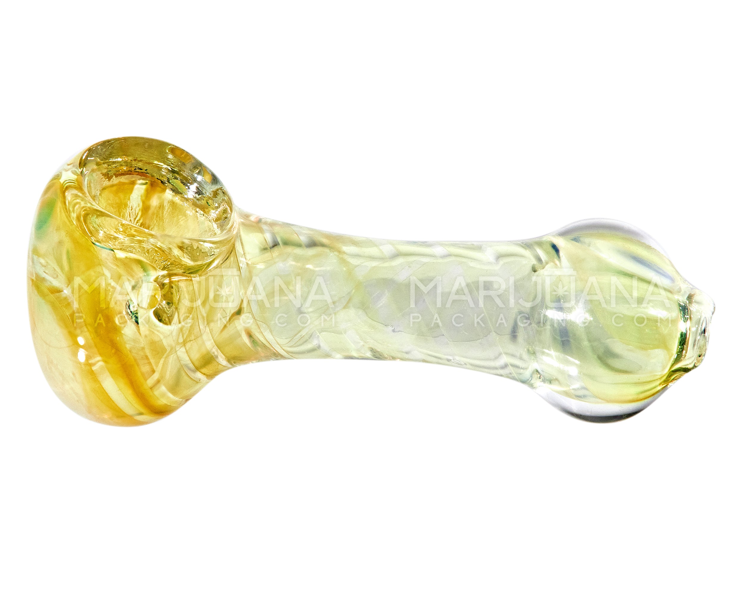 Spiral & Gold Fumed Spoon Hand Pipe | 3.5in Long - Glass - Assorted - 4