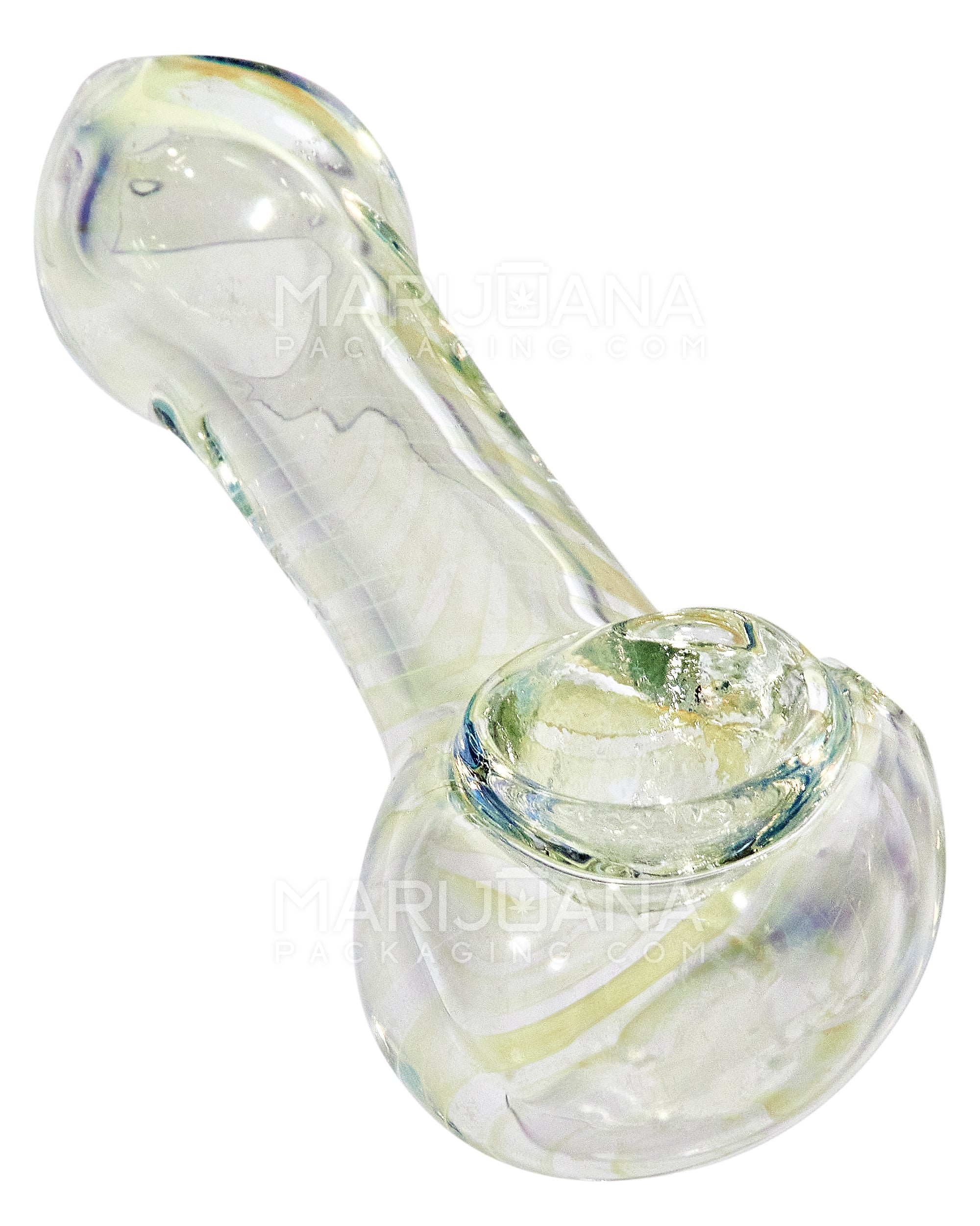 Spiral & Gold Fumed Spoon Hand Pipe | 3.5in Long - Glass - Assorted - 5
