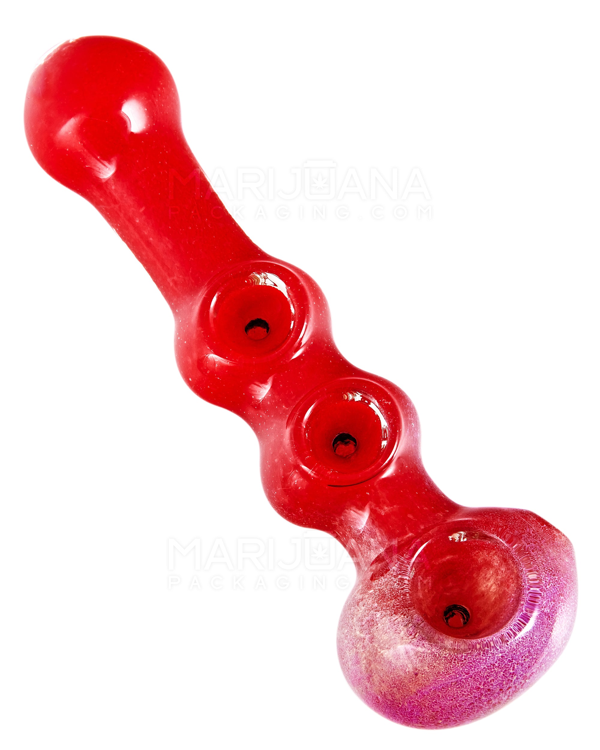 Triple Bowl | Frit Spoon Hand Pipe | 5.5in Long - Glass - Assorted - 1