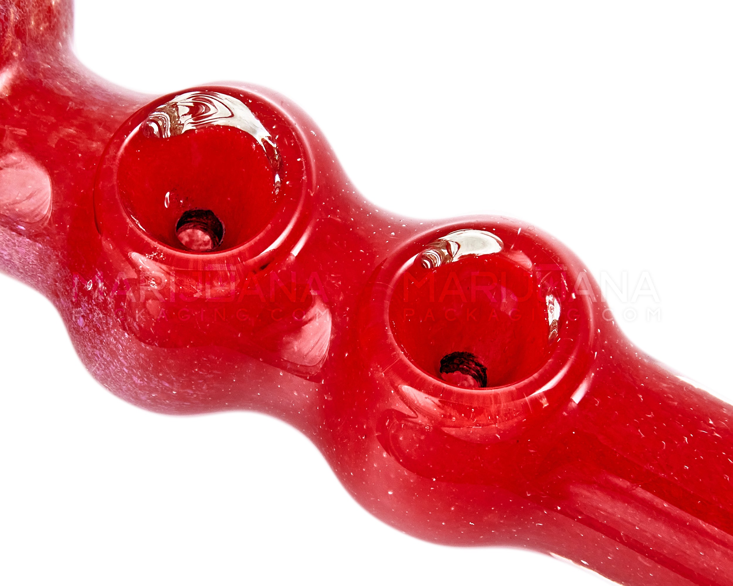 Triple Bowl | Frit Spoon Hand Pipe | 5.5in Long - Glass - Assorted - 3