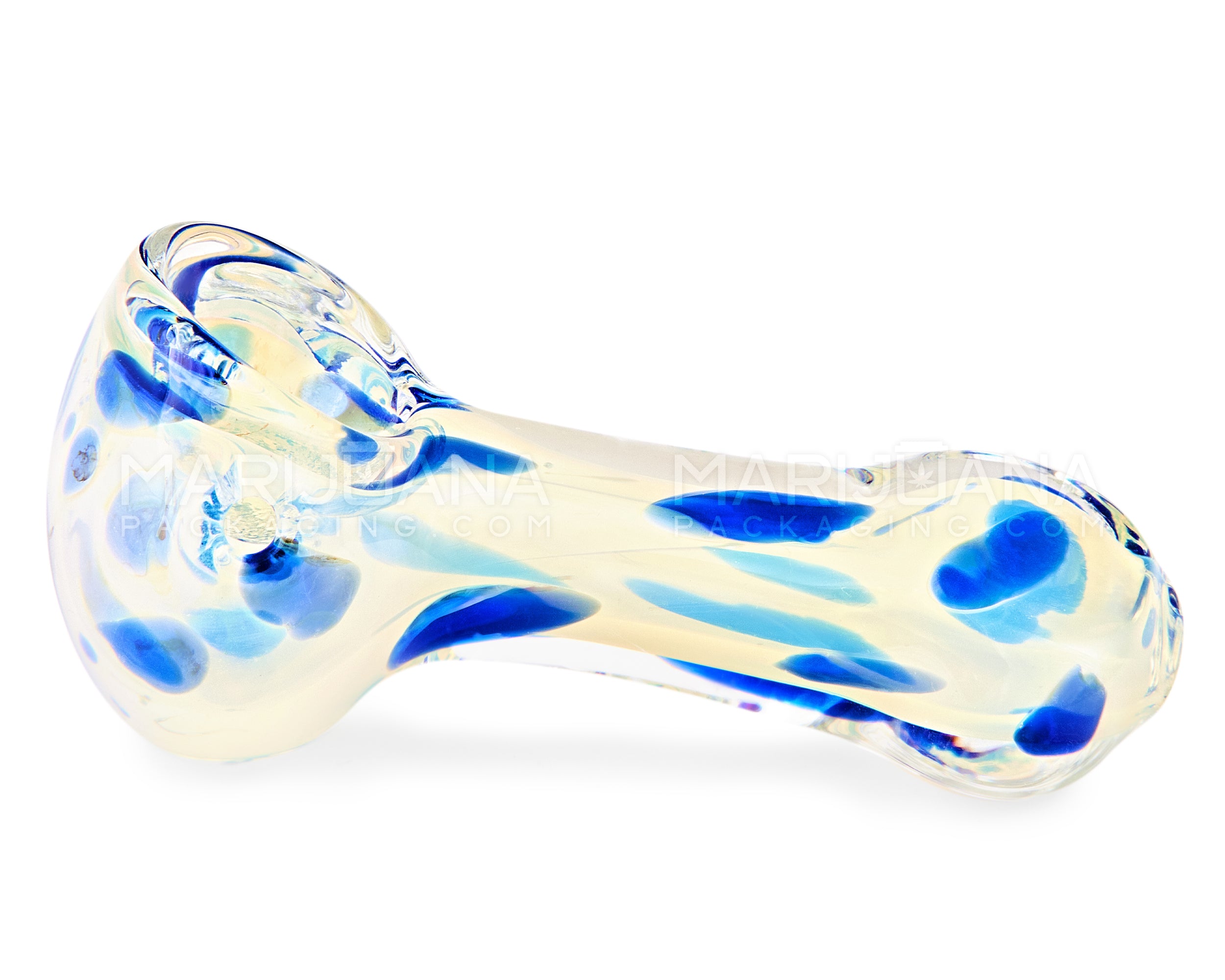Speckled & Gold Fumed Spoon Hand Pipe | 3in Long - Glass - Assorted - 5