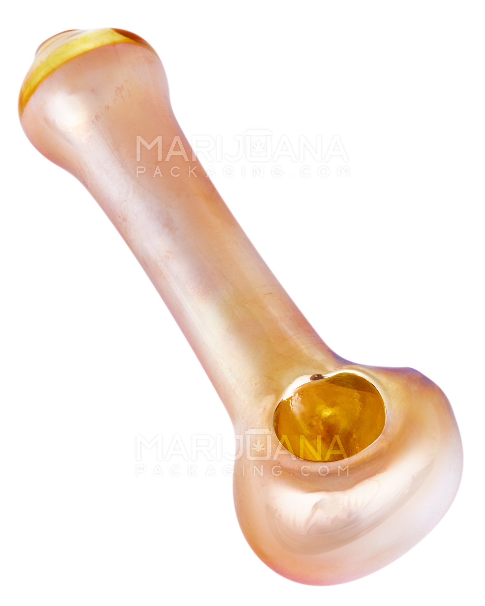 Gold Fumed Spoon Hand Pipe | 4.5in Long - Glass - Gold - 1