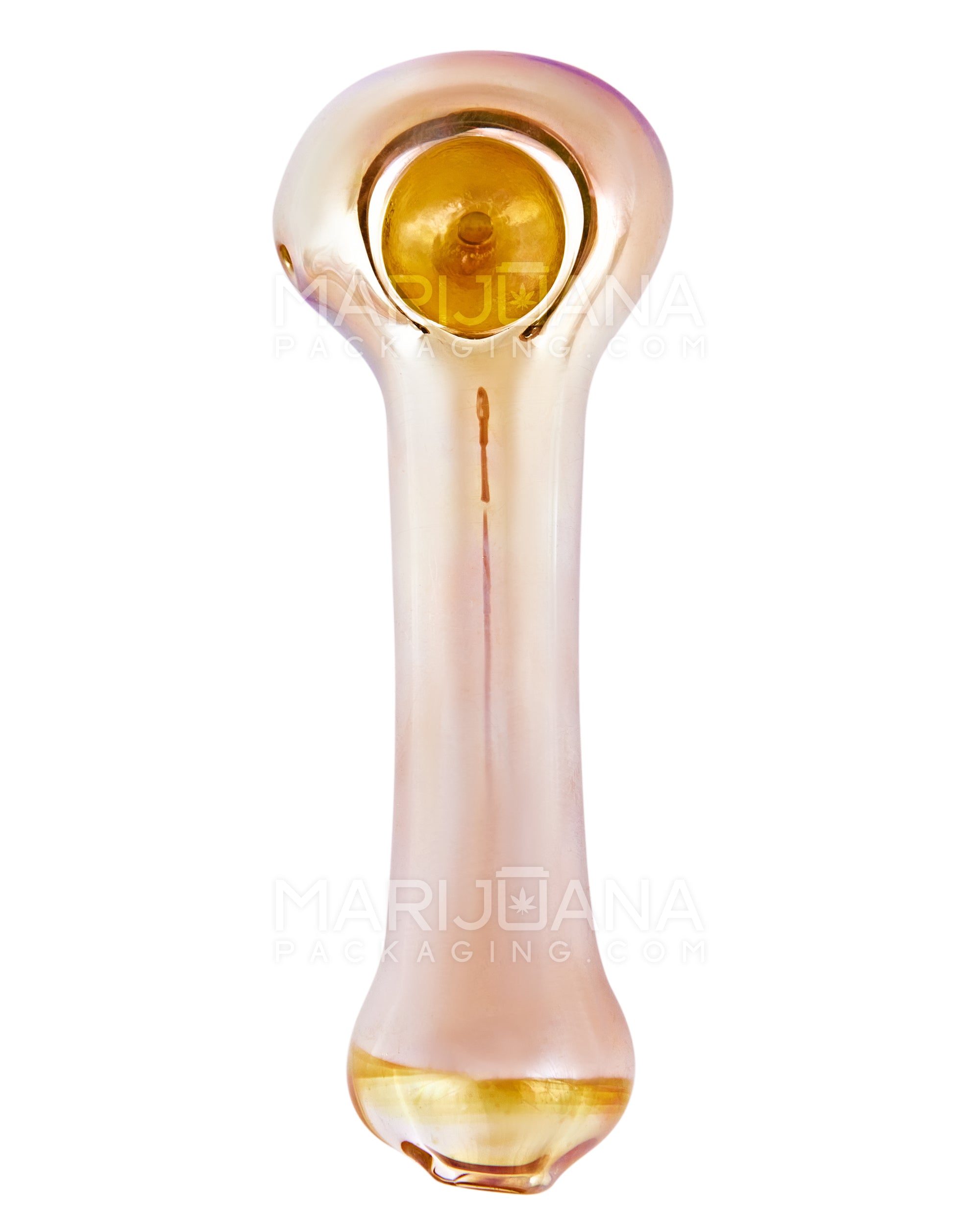 Gold Fumed Spoon Hand Pipe | 4.5in Long - Glass - Gold - 2