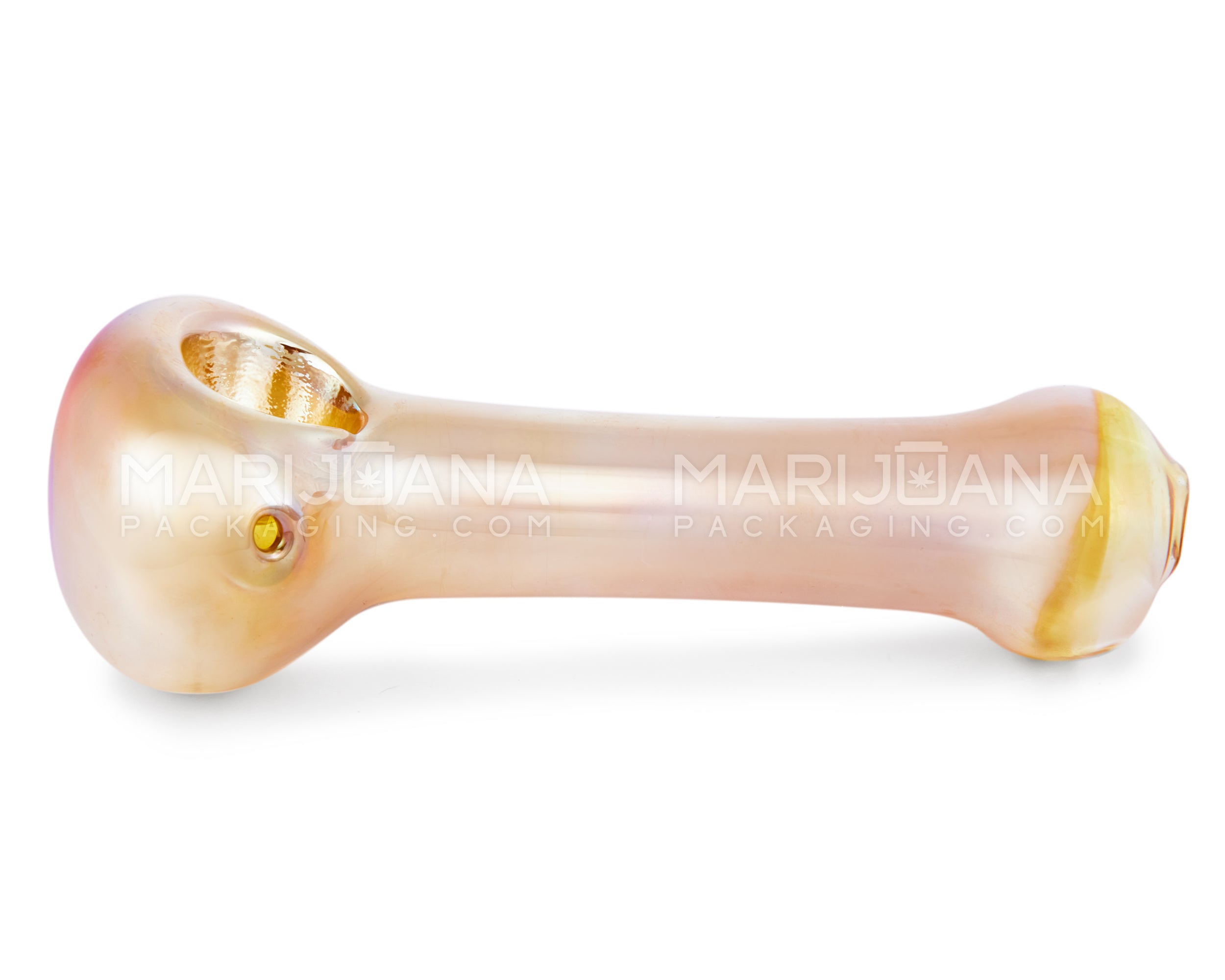 Gold Fumed Spoon Hand Pipe | 4.5in Long - Glass - Gold - 4
