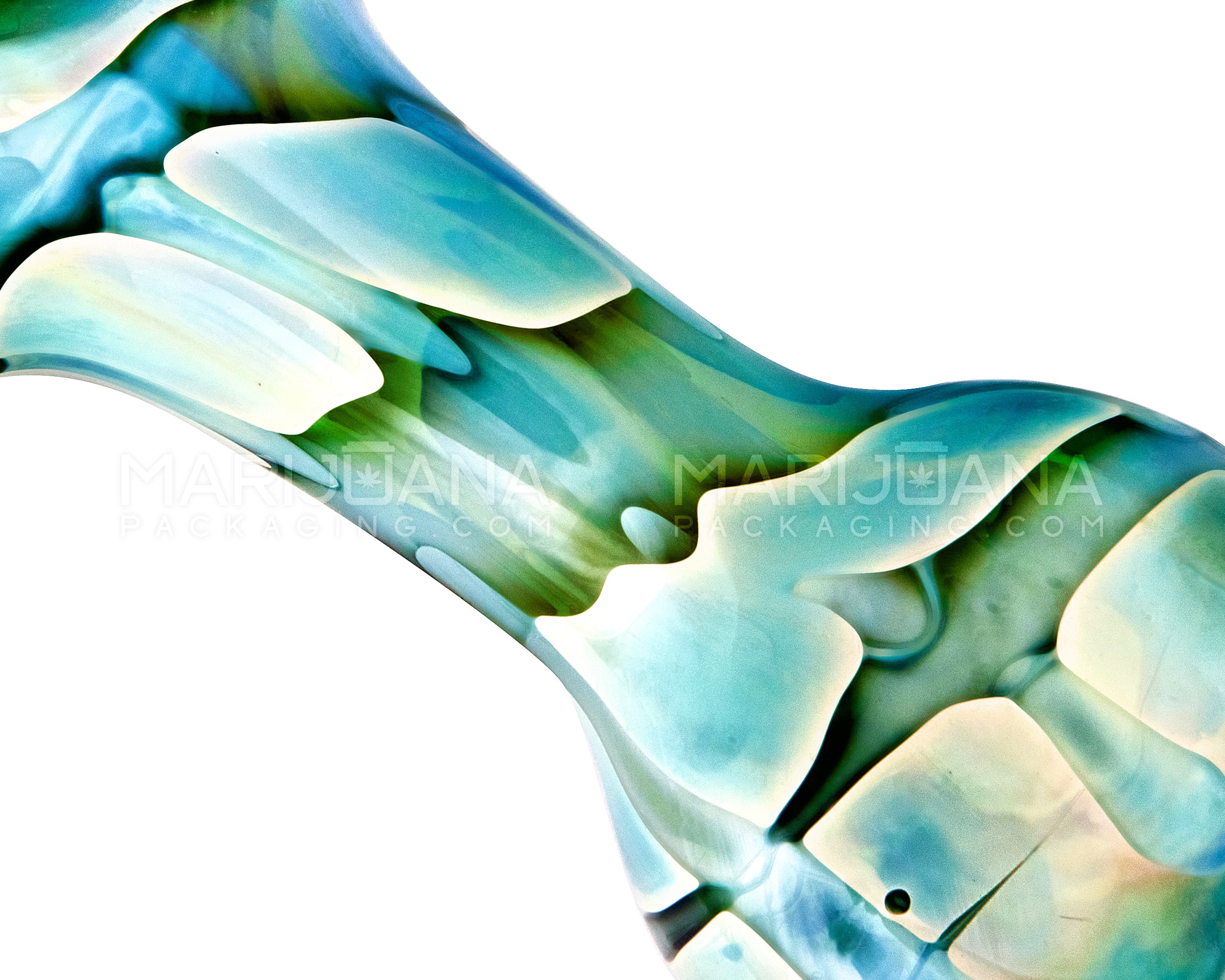 Raked & Print Fumed Spoon Hand Pipe w/ Knocker | 3.5in Long - Glass - Assorted - 3