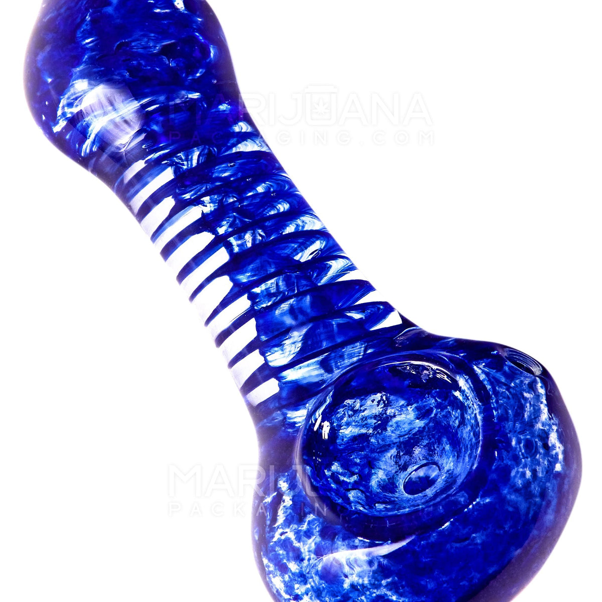 4.5 Inch Spiral & Frit Spoon Glass Weed Pipe Weed Bowl