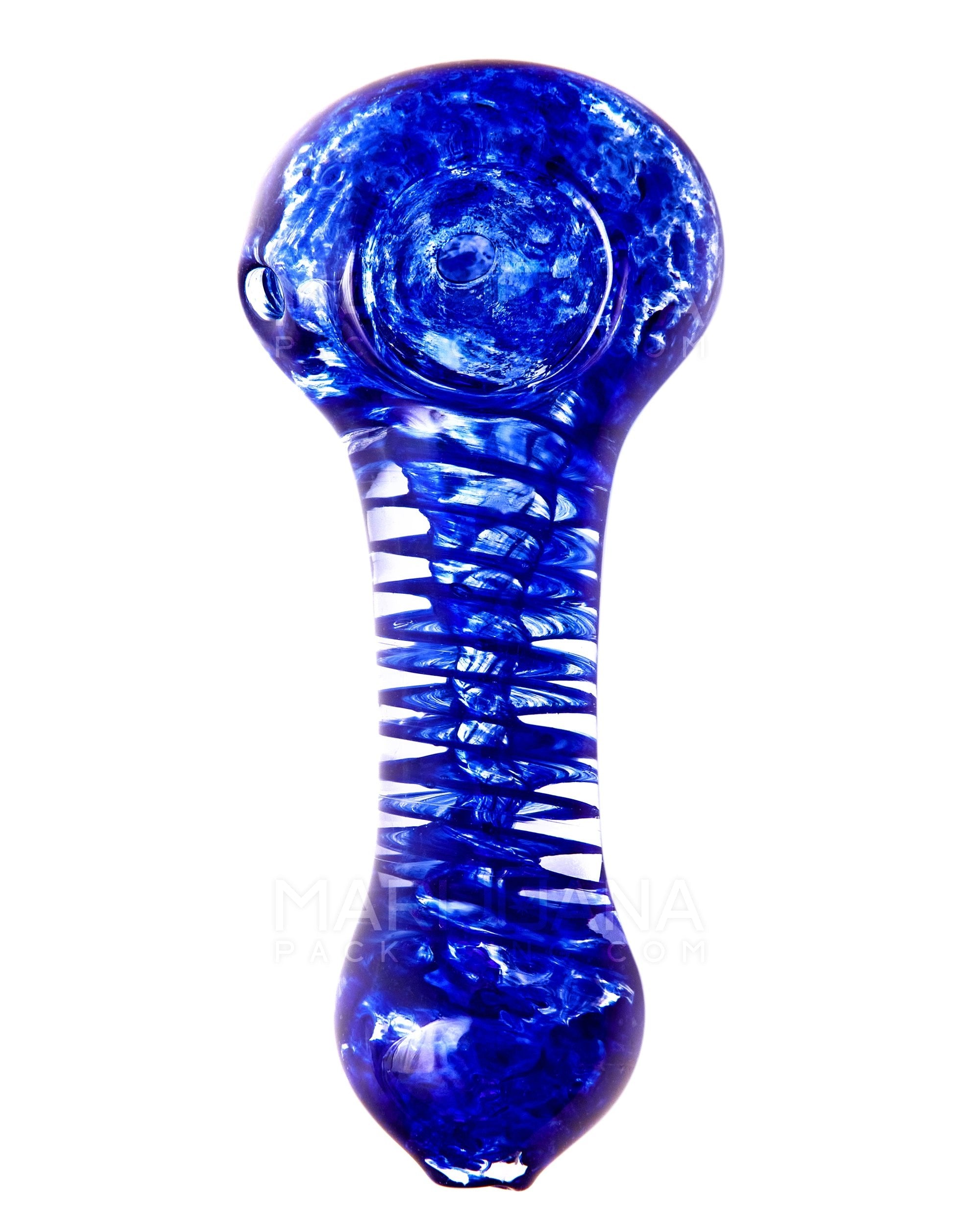 Spiral & Frit Spoon Hand Pipe | 3.5in Long - Glass - Assorted - 2