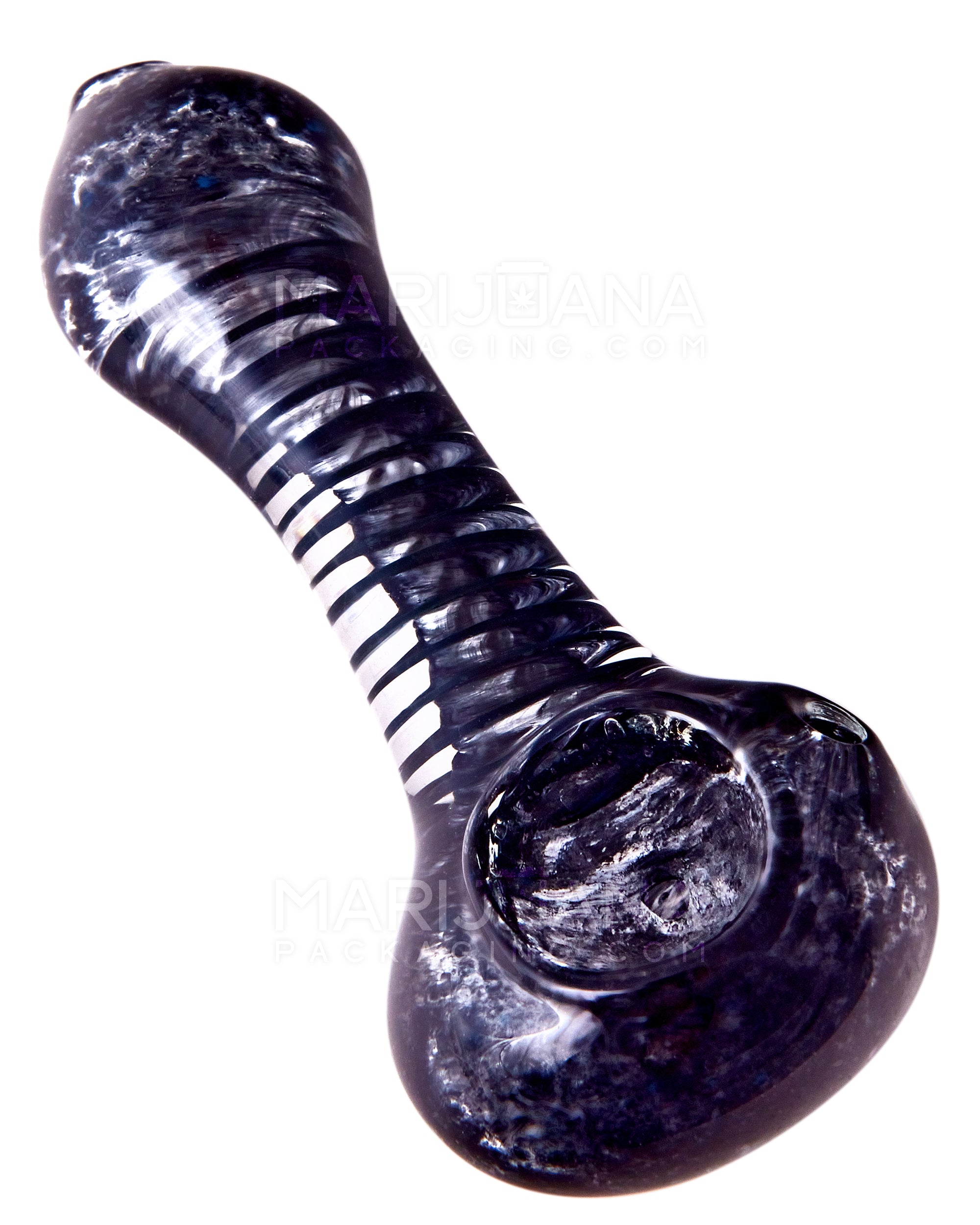 Spiral & Frit Spoon Hand Pipe | 3.5in Long - Glass - Assorted - 8