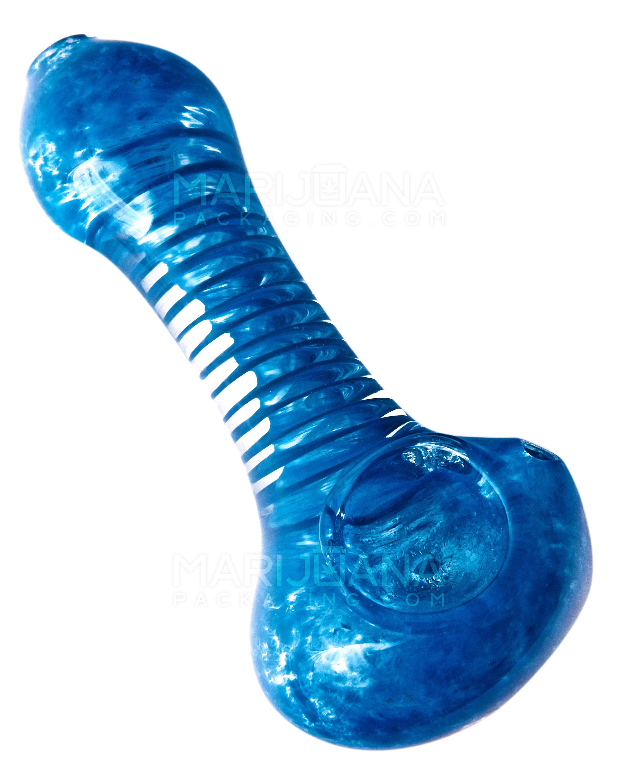 Spiral & Frit Spoon Hand Pipe | 3.5in Long - Glass - Assorted - 7