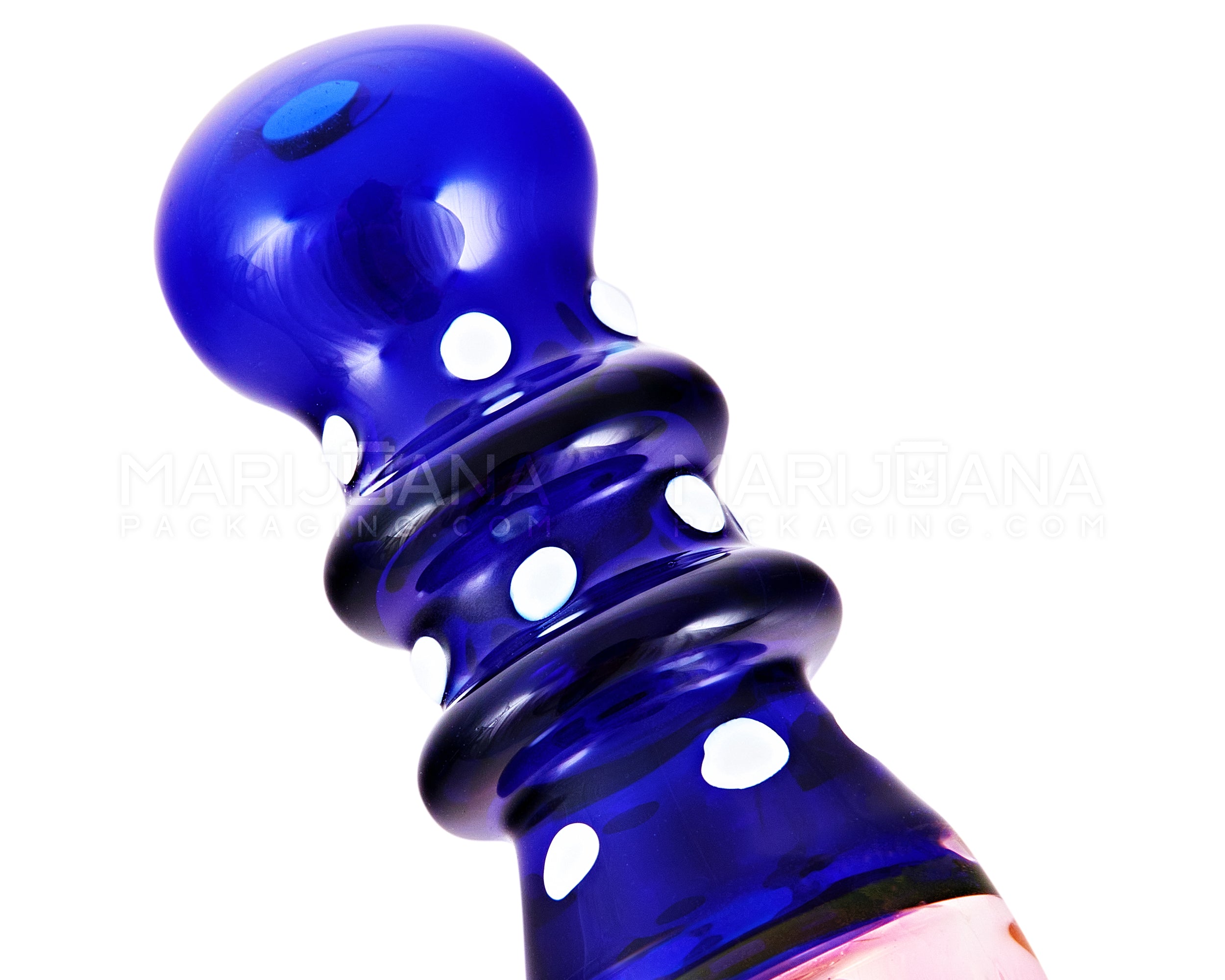 Swirl & Pink Fumed Ringed Steamroller Hand Pipe | 6.5in Long - Glass - Pink & Blue - 6