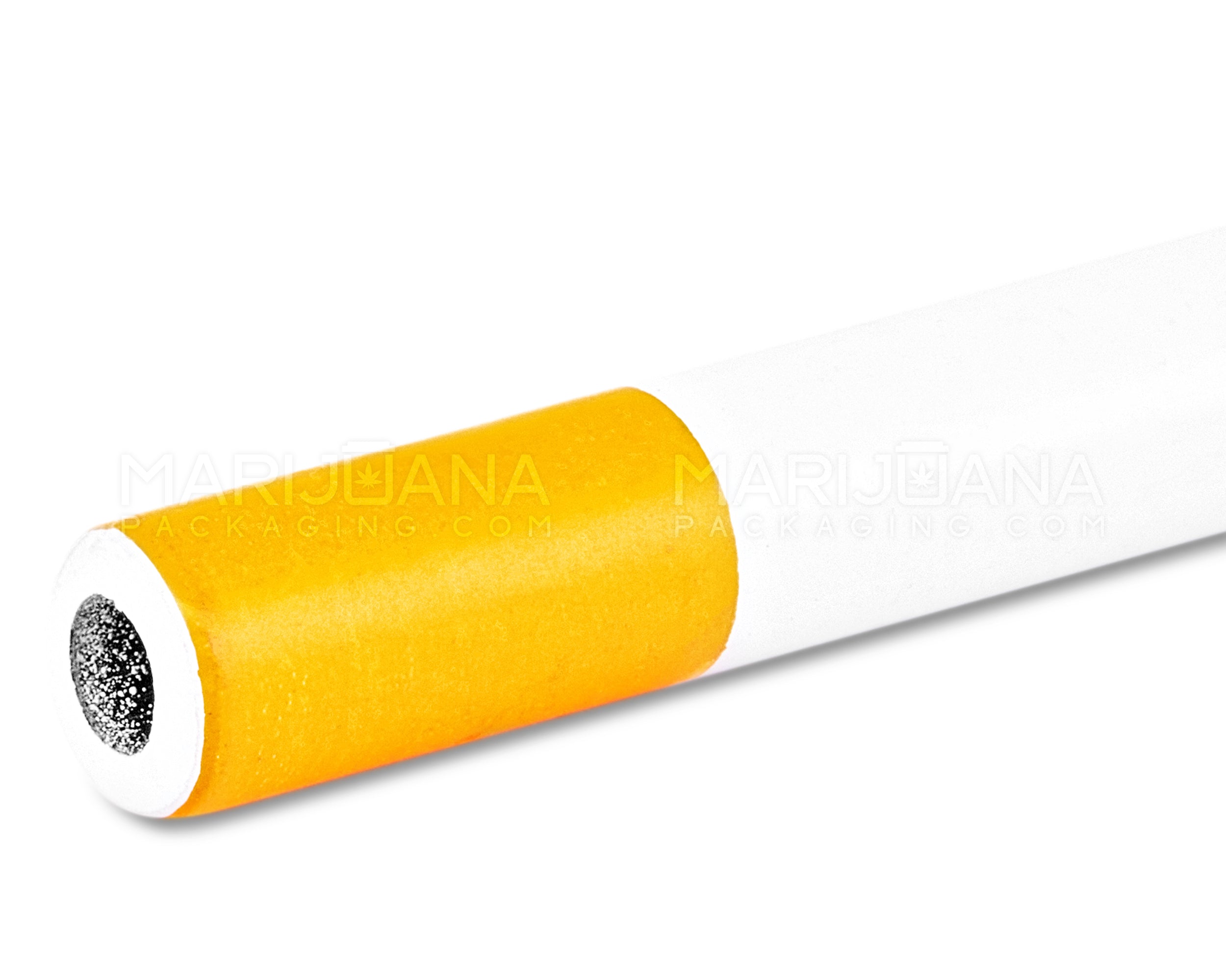 Cigarette Chillum Hand Pipe | 3in Long - Metal - Orange & White - 6