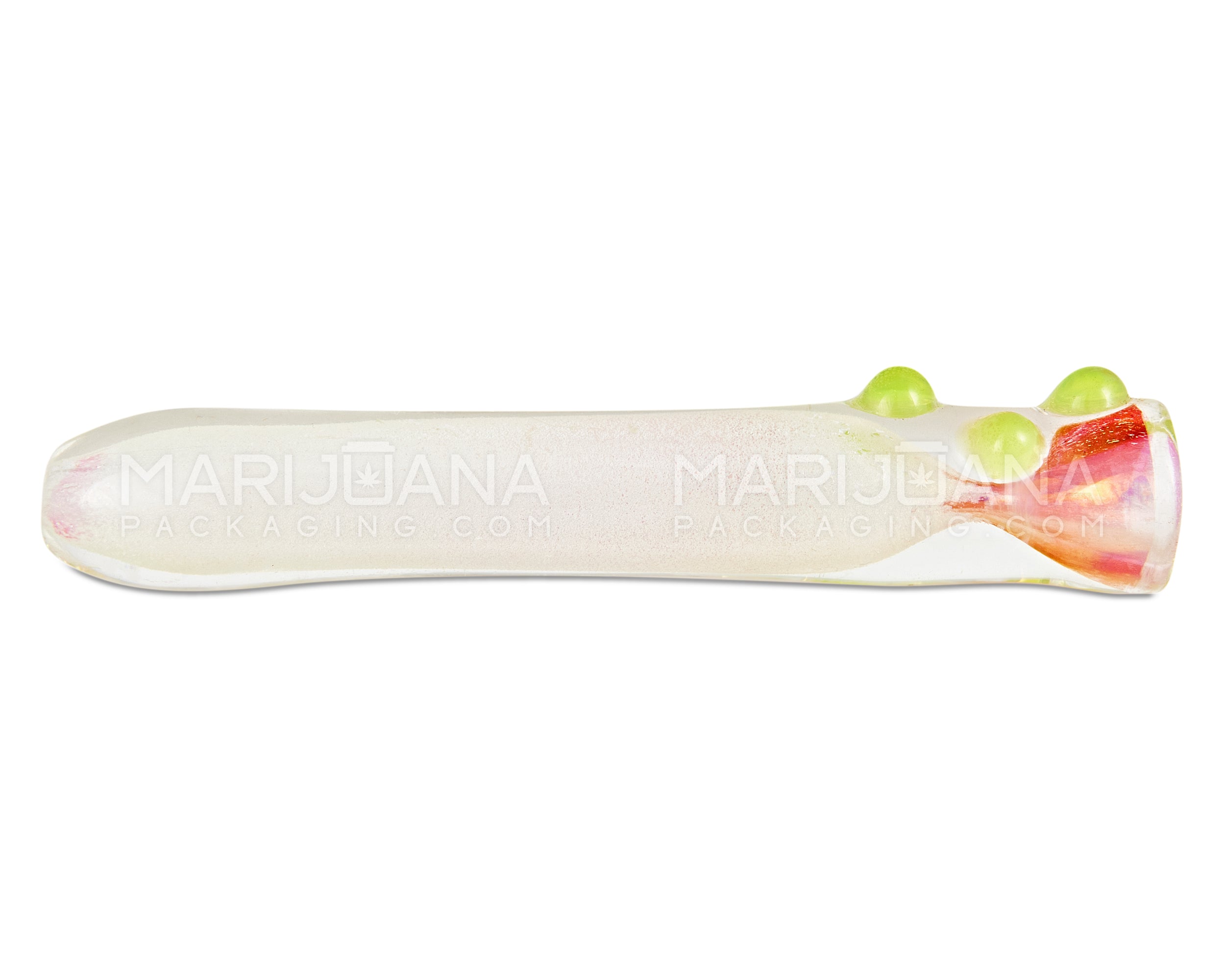 Glow-in-the-Dark | Spiral Chillum Hand Pipe | 3.5in Long - Glass - Assorted - 4