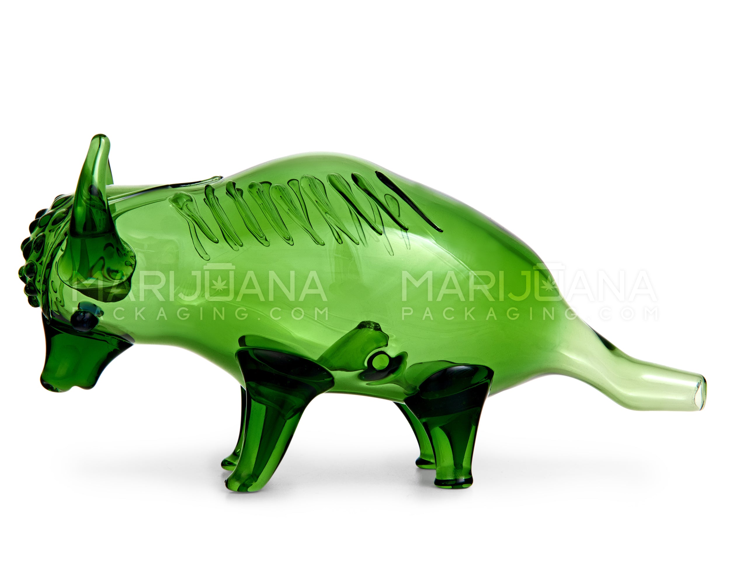 Horned Miura Bull Hand Pipe | 6in Long - Glass - Assorted - 1