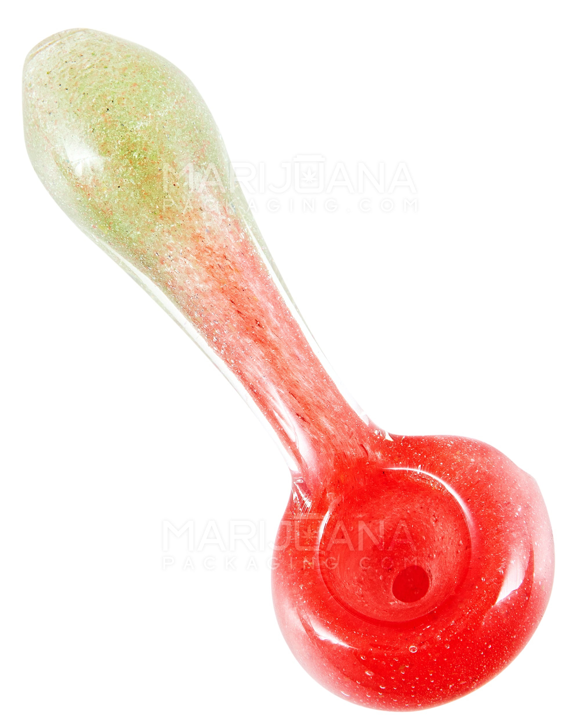 Dual Color Frit Spoon Hand Pipe | 4in Long - Glass - Assorted - 7