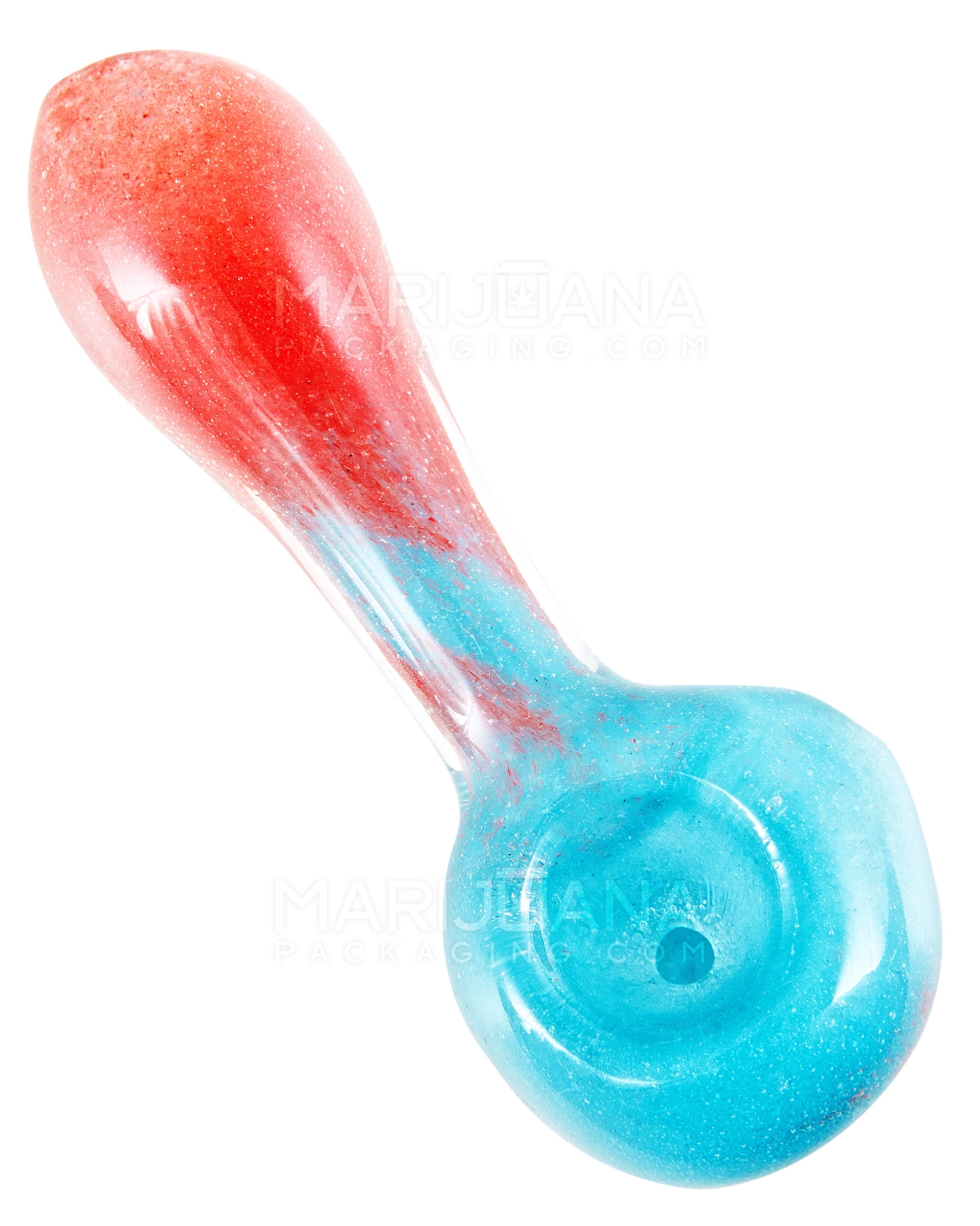 Dual Color Frit Spoon Hand Pipe | 4in Long - Glass - Assorted - 8