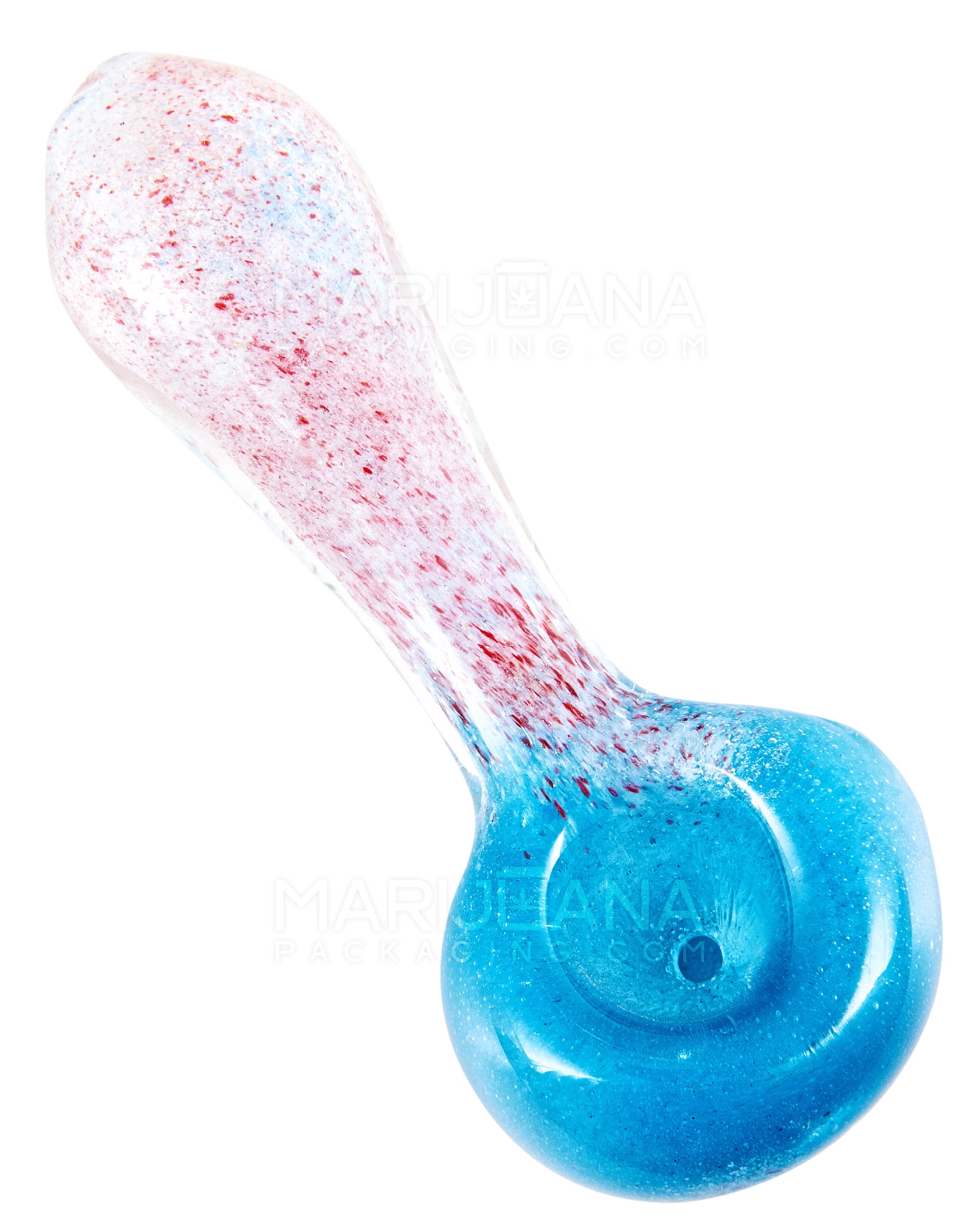 Dual Color Frit Spoon Hand Pipe | 4in Long - Glass - Assorted - 6