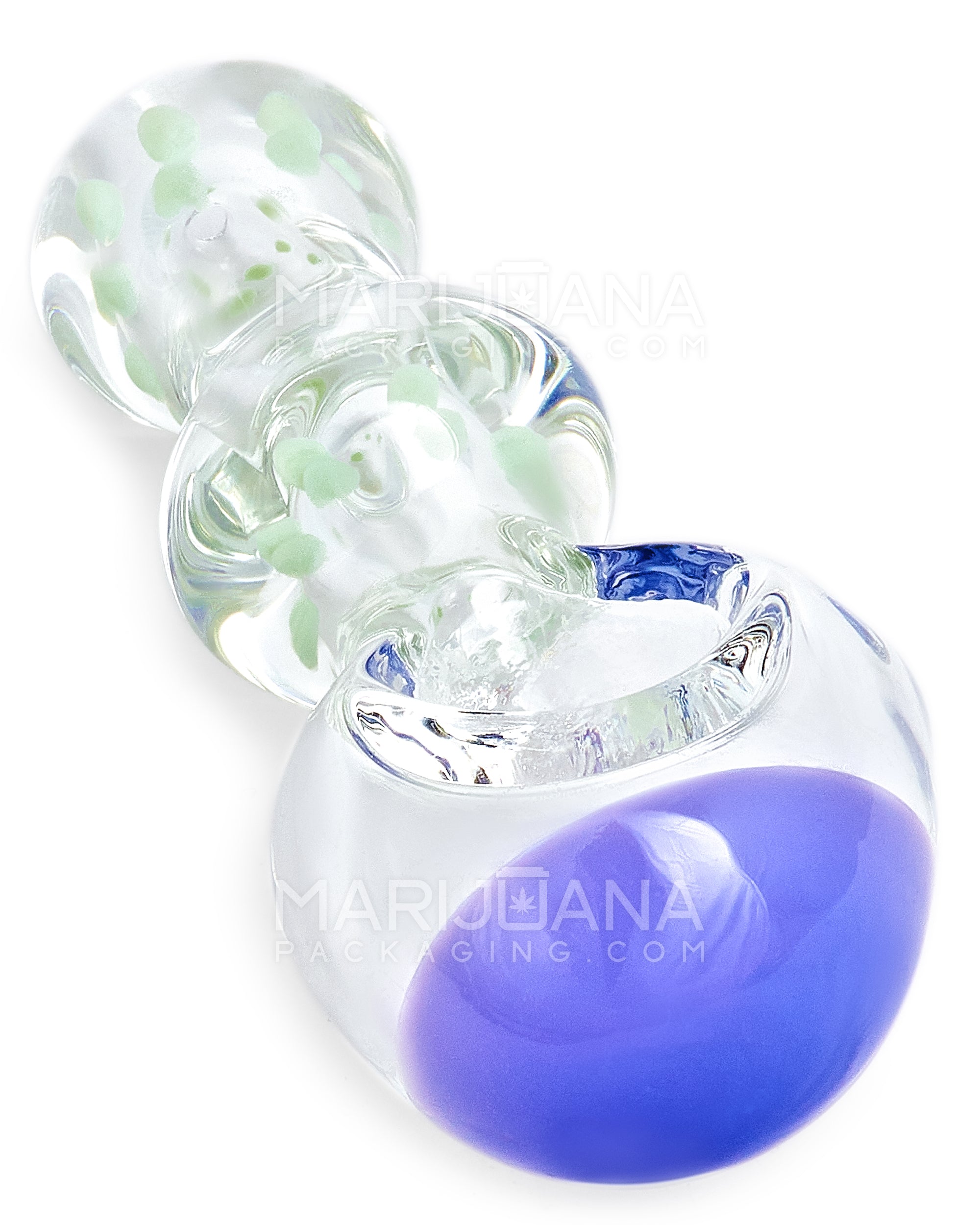 Swirl Bulged Spoon Hand Pipe | 4in Long - Thick Glass - Assorted - 1