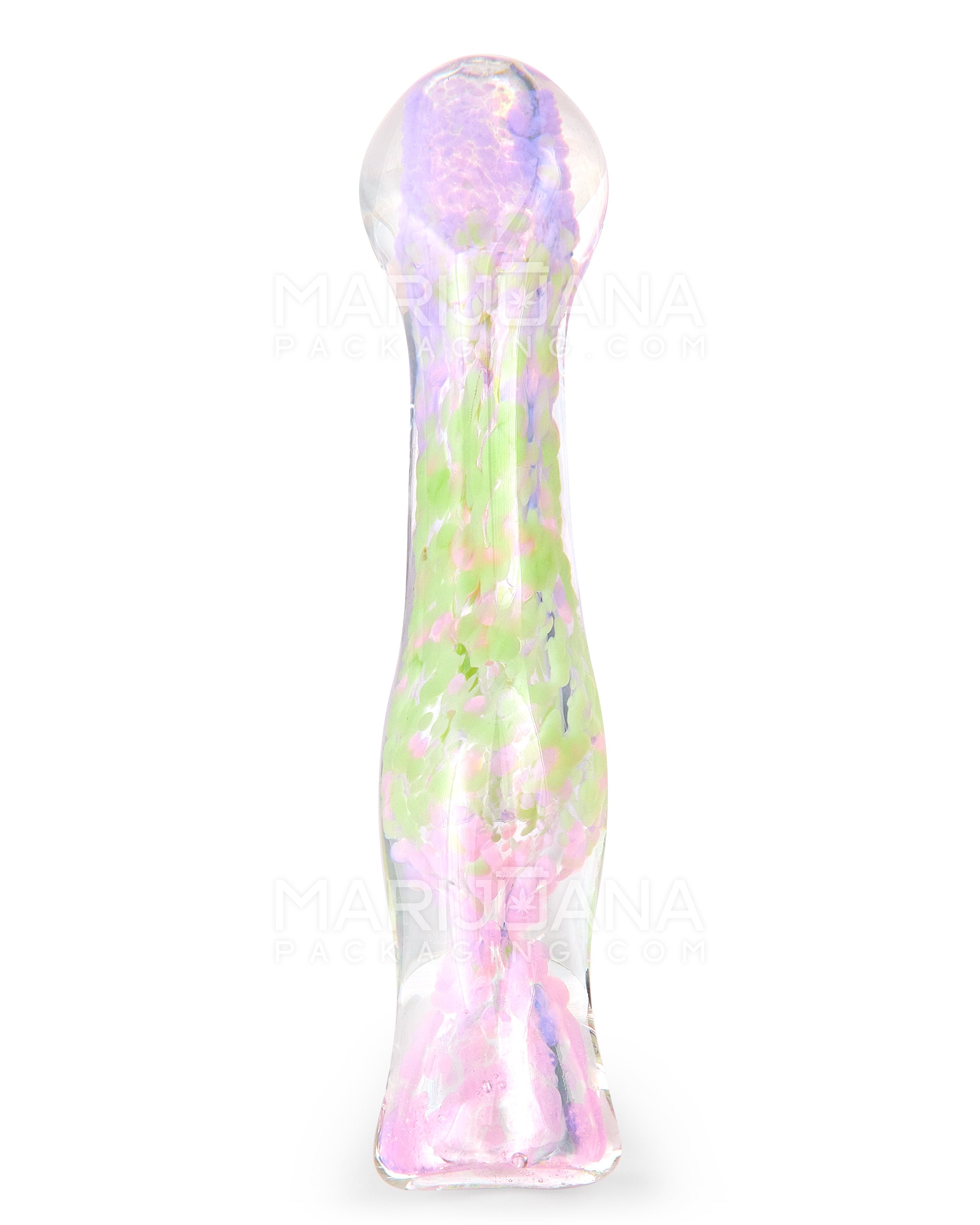 Frit Chillum Hand Pipe | 3.5in Long - Glass - Mixed - 1