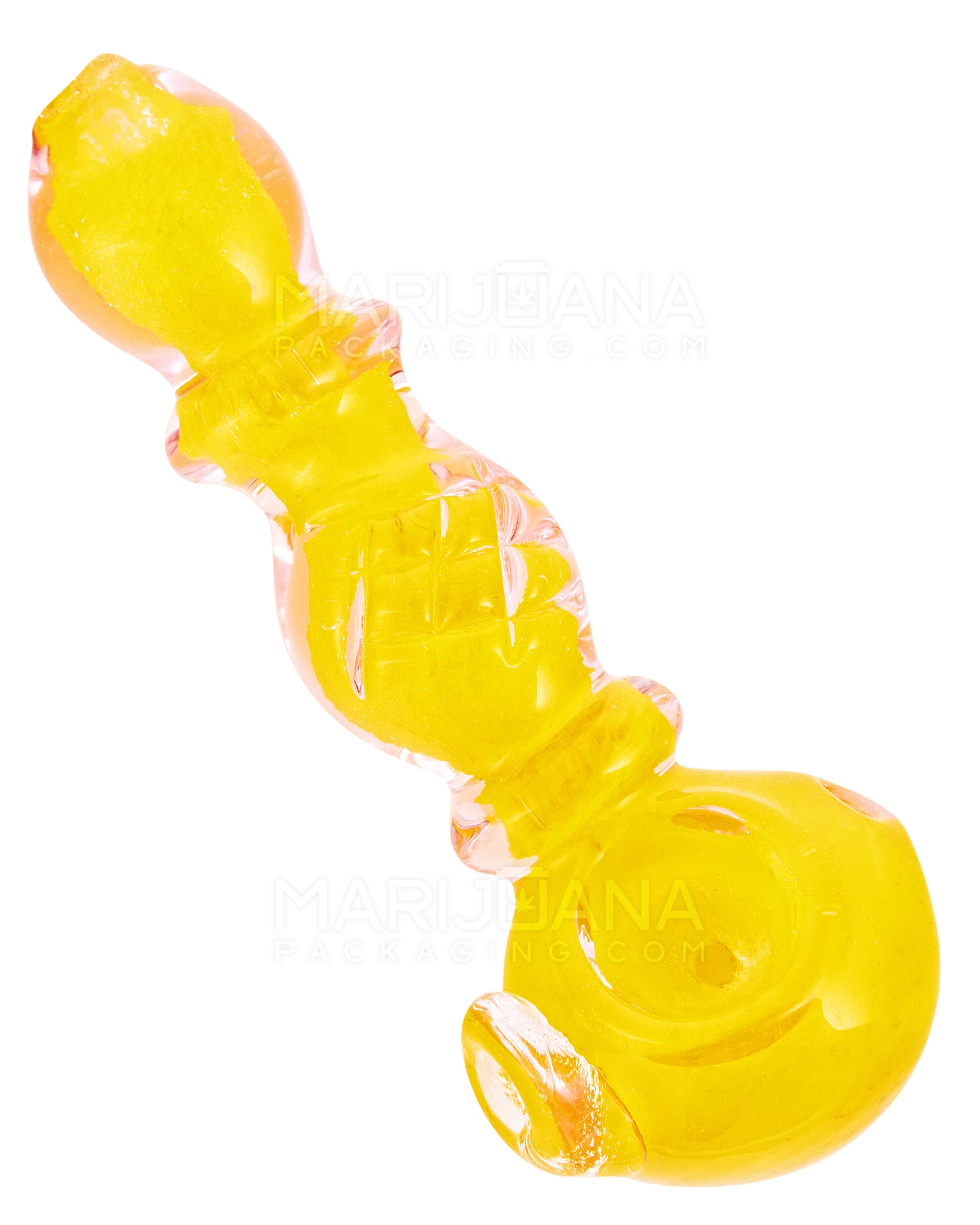 Ringed Bulged Quilted Spoon Hand Pipe | 4.5in Long - Glass - Assorted - 6