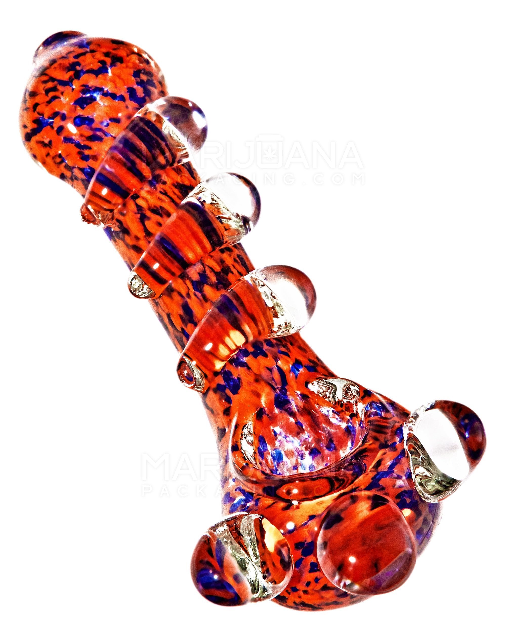 Frit Spoon Hand Pipe w/ Triple Knockers | 4.5in Long - Glass - Assorted - 1