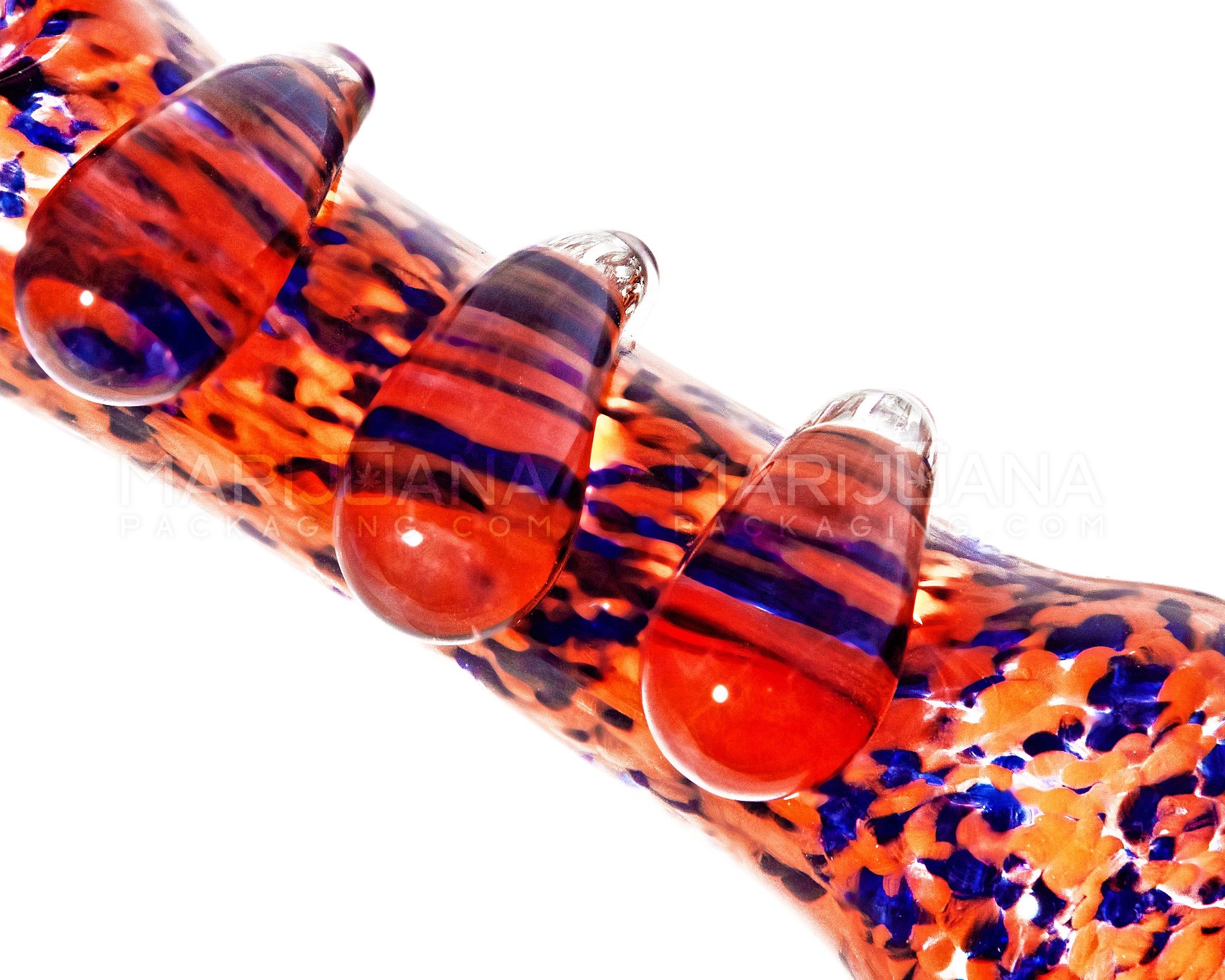 Frit Spoon Hand Pipe w/ Triple Knockers | 4.5in Long - Glass - Assorted - 3