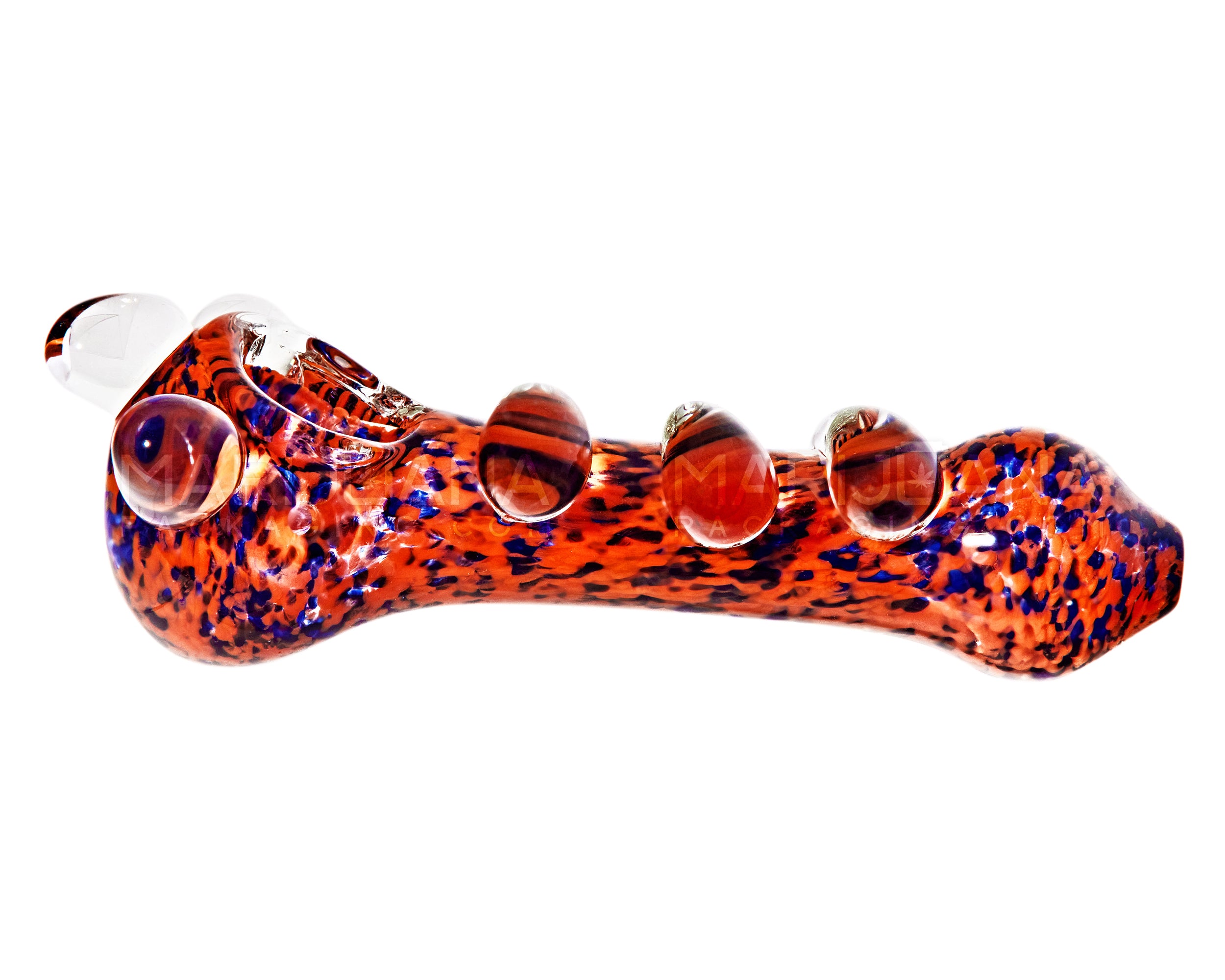 Frit Spoon Hand Pipe w/ Triple Knockers | 4.5in Long - Glass - Assorted - 5