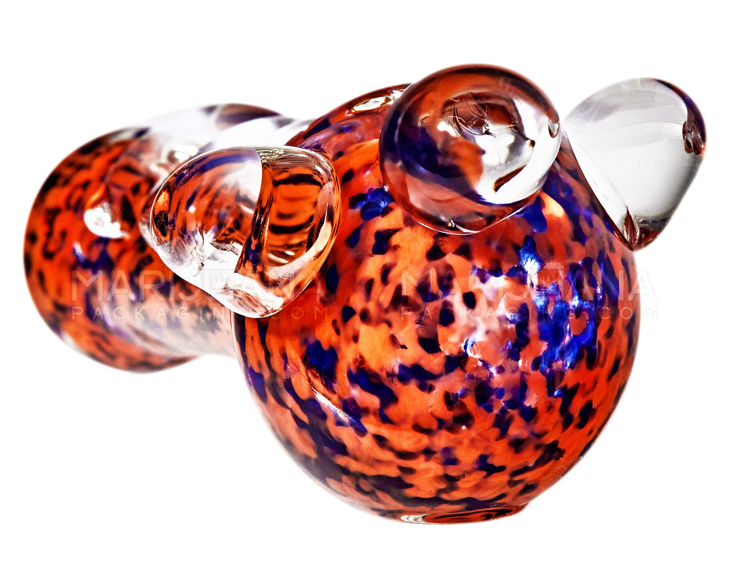 Frit Spoon Hand Pipe w/ Triple Knockers | 4.5in Long - Glass - Assorted - 4